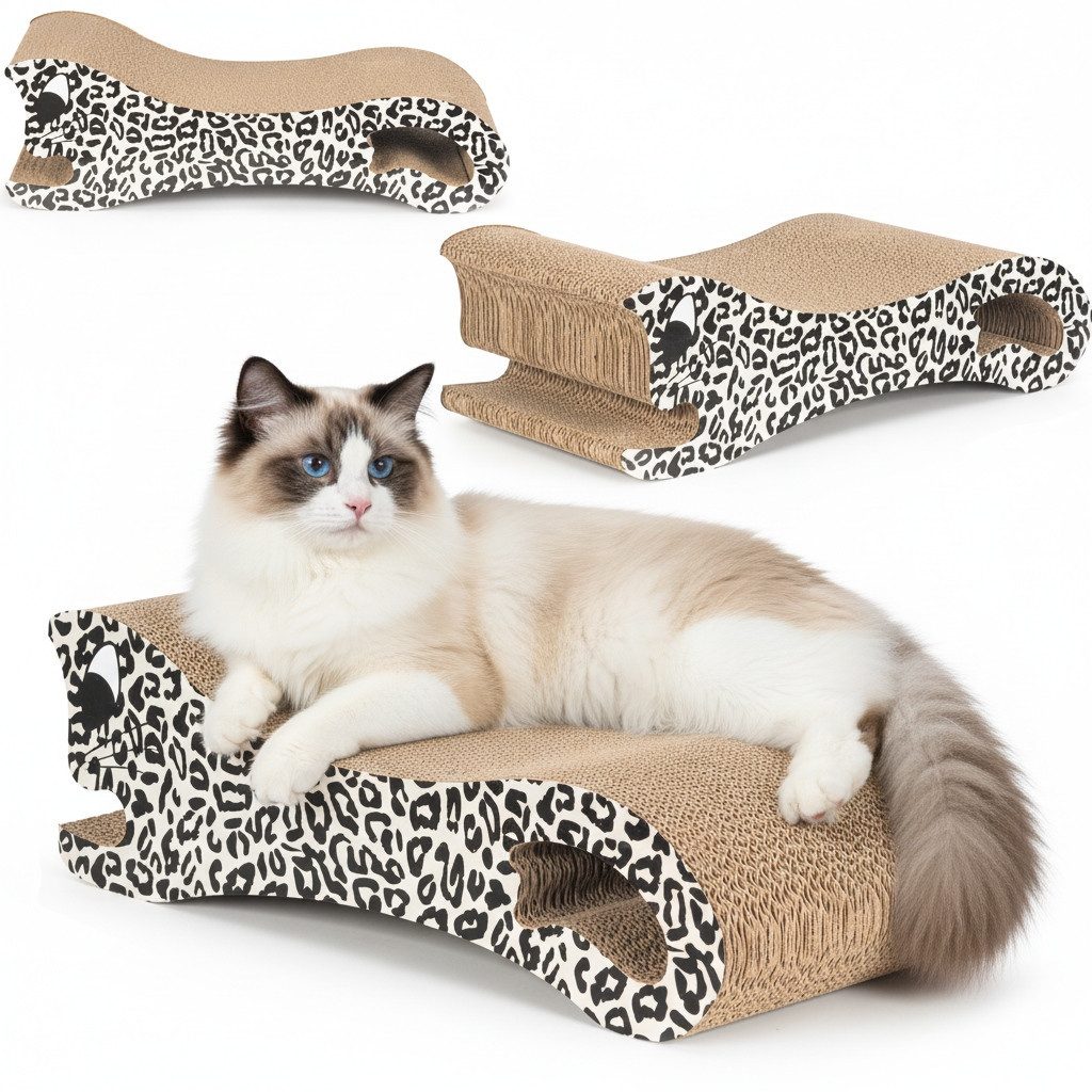 COIL Kratzpappe Katzenbett, Katzenkratzbaum, Katzenliege, Umweltfreundliches Bett, MDF, Modern, komfortabel