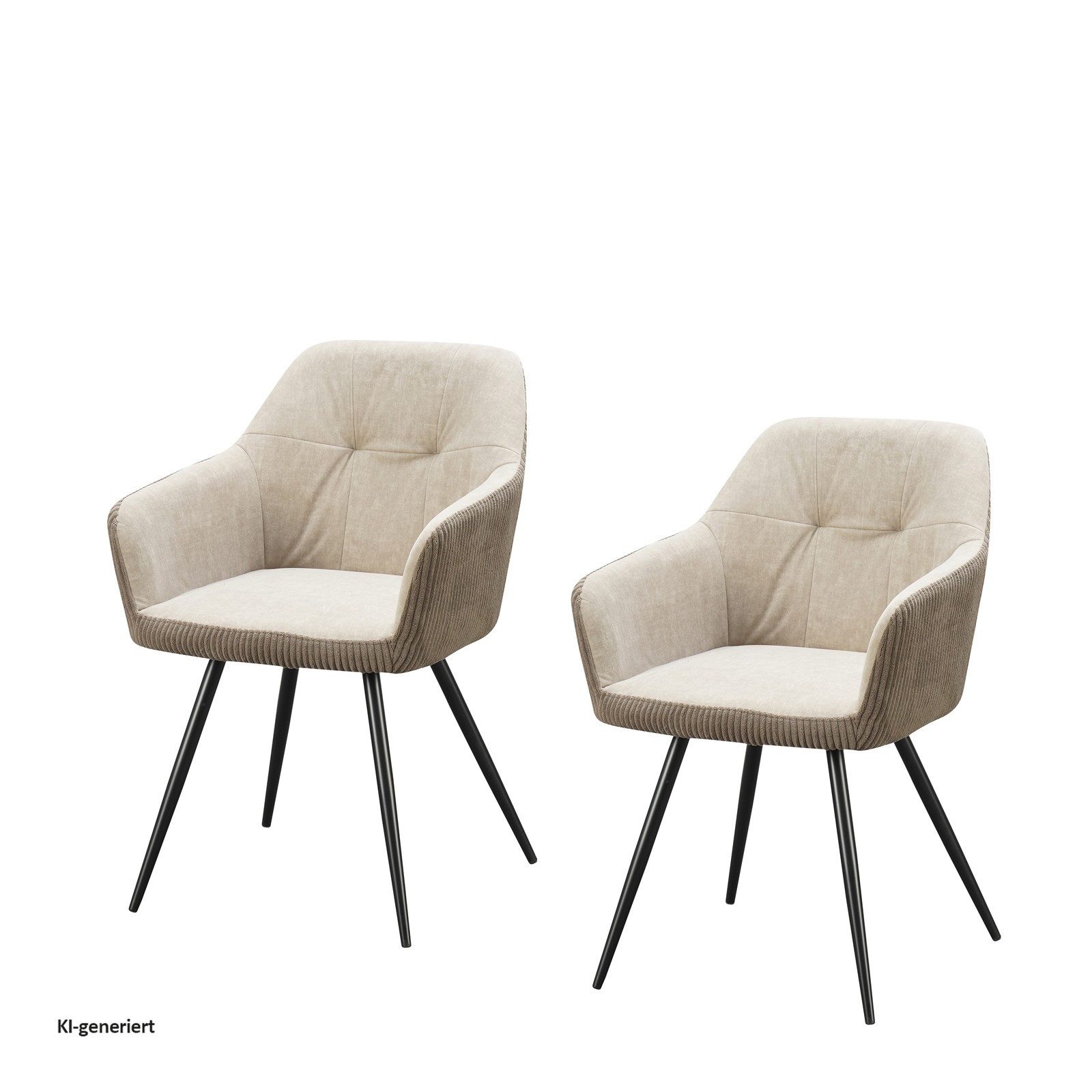 HTI-Living Esszimmerstuhl Esszimmerstuhl Taupe 2er Set Joschka (Set, 2 St), Küchenstuhl