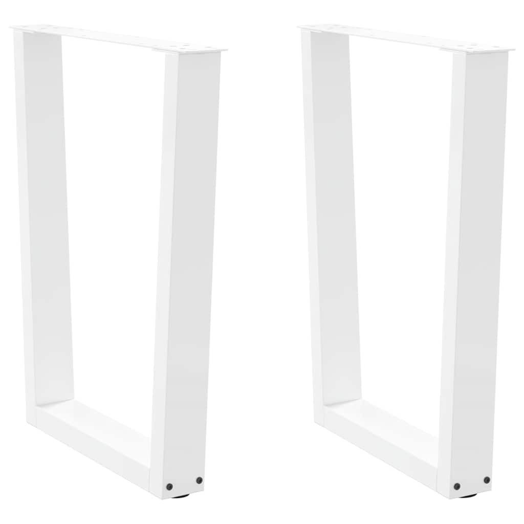 vidaXL Tischgestell Esstisch Beine V-Form 2 Stück Weiß 70x72-73,3 cm Stahl