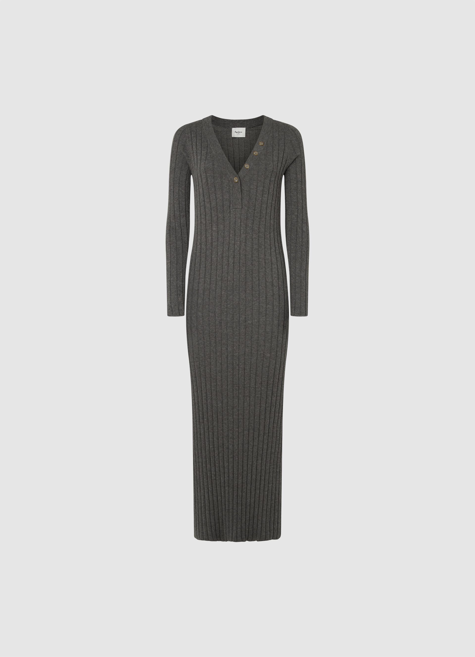 Pepe Jeans Strickkleid IZABEL DRESS mit dekorativer Knopfleiste – Bild 5 von 5