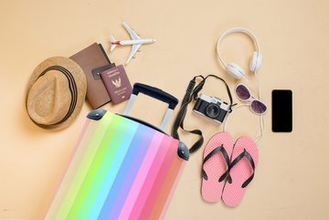MuchoWow Handgepäckkoffer Regenbogen - Muster - Pastell, 4 Rollen, Reisetasche mit rollen, Handgepäck für Ferien, Trolley, Reisekoffer