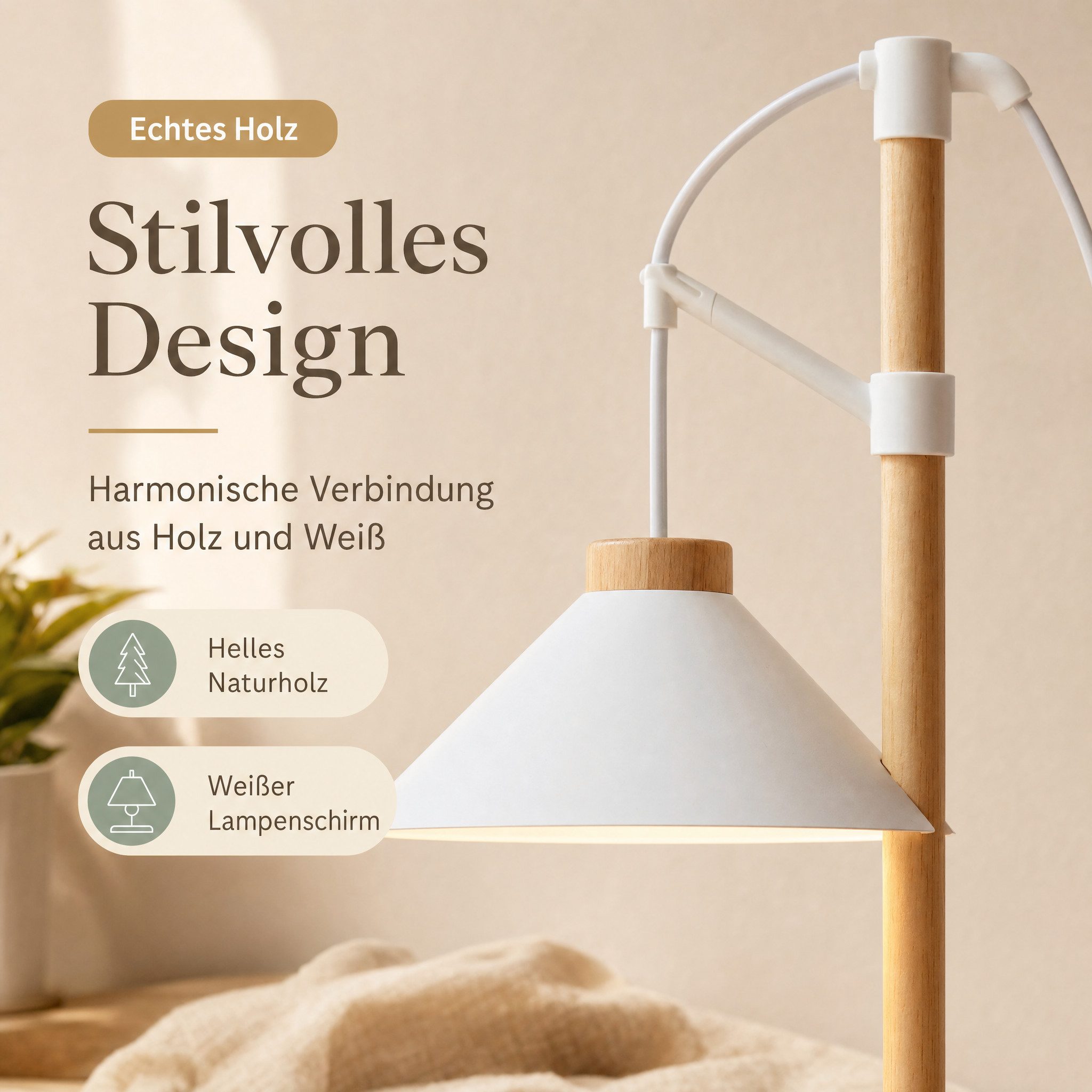 Northpoint Pflanzenlampe LED Pflanzenleuchte Kräutergarten aus Echtholz 9W 550 Lumen Timer – Bild 4 von 5