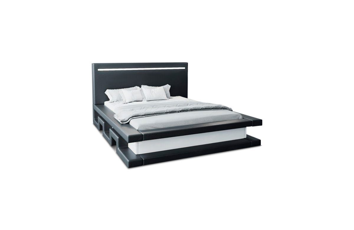 Sofa Dreams Boxspringbett Faenza (6 Teile), LED-Beleuchtung, Topper, Matratze, Kunstleder, Bett, modernes Design