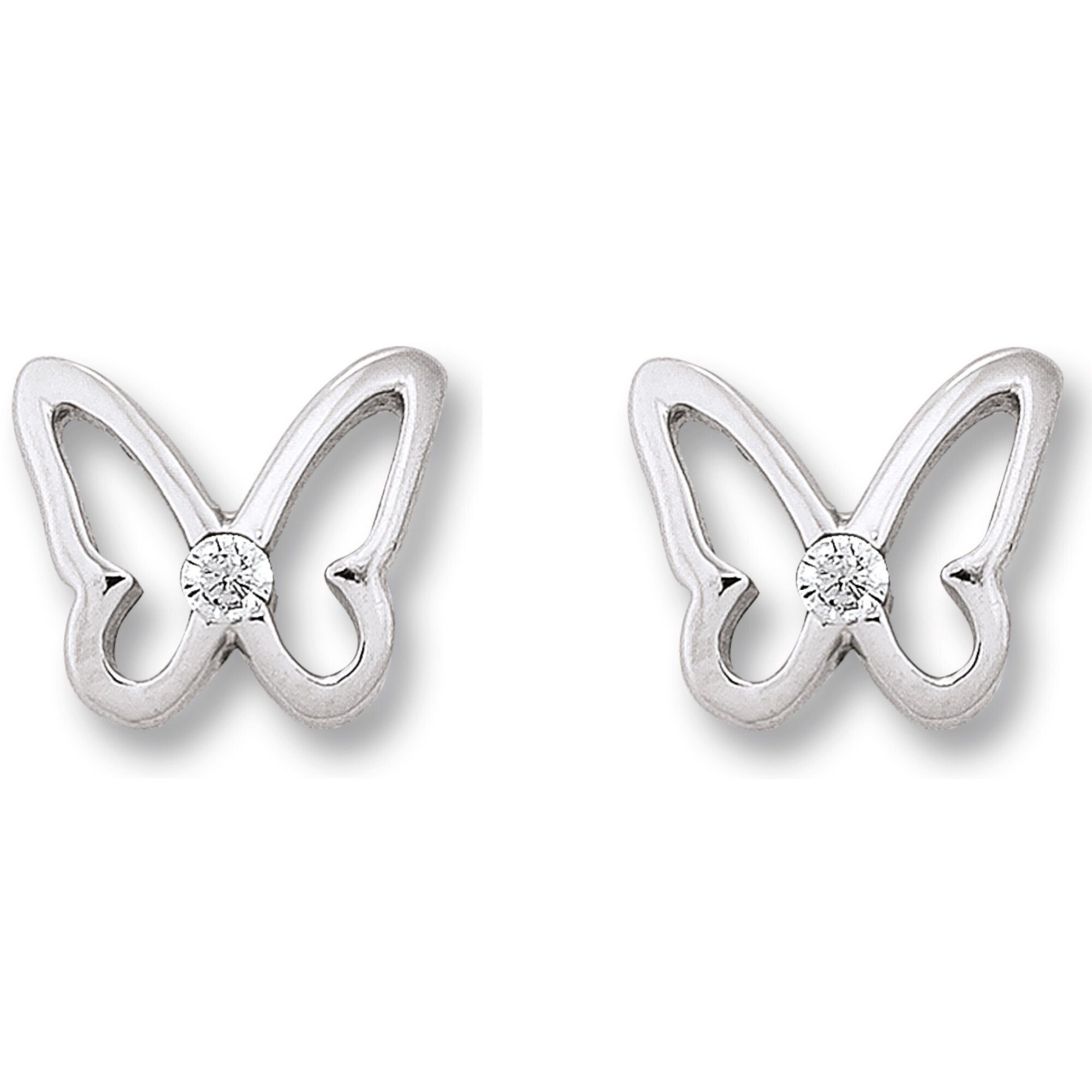 ONE ELEMENT Paar Ohrstecker Schmetterling Ohrringe Zirkonia Damen Schmuck Silber, aus 925 Ohrstecker Schmetterling Silber