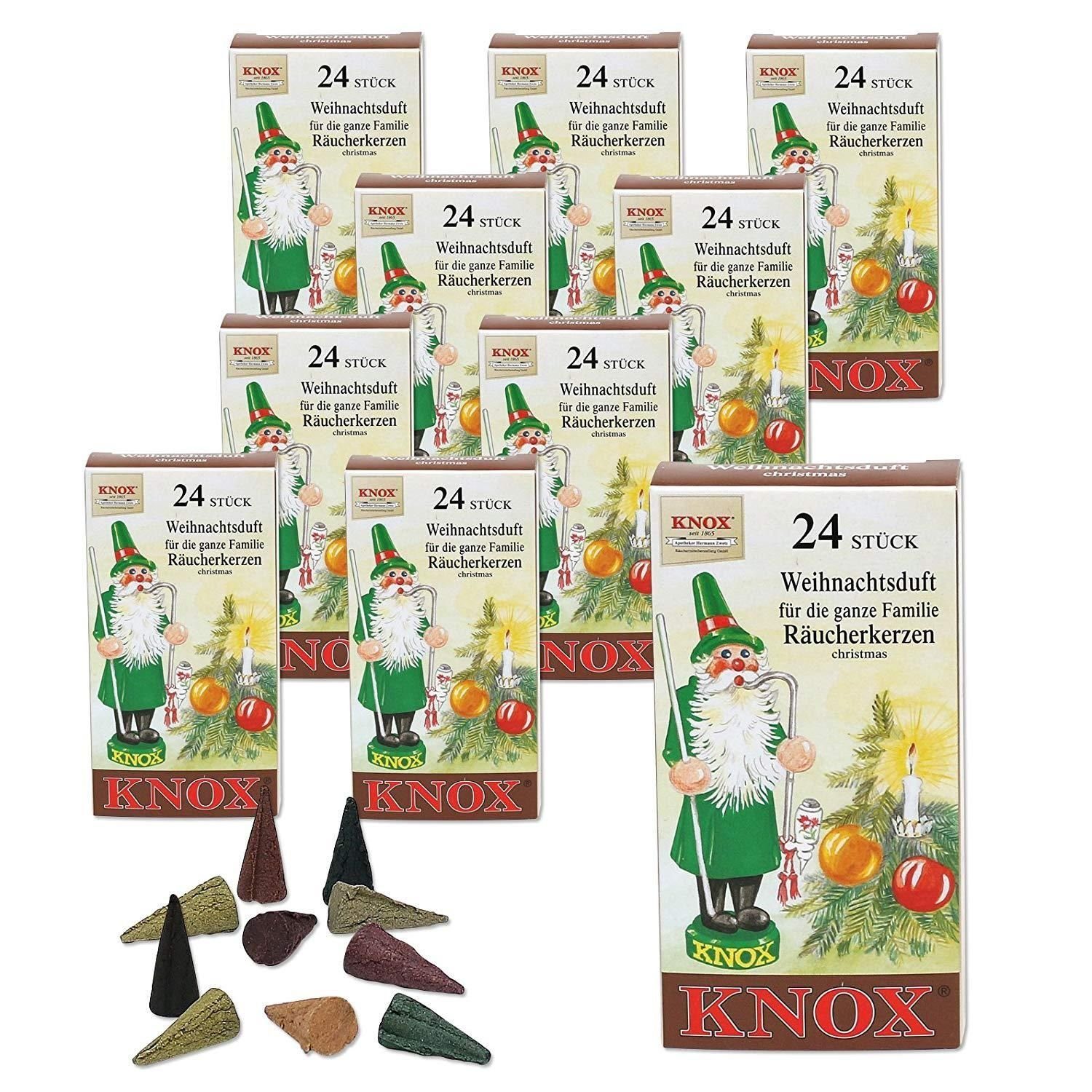 KNOX Räucherkegel 10 Päckchen Räucherkerzen- Weihnachtsduft - 24er Packung