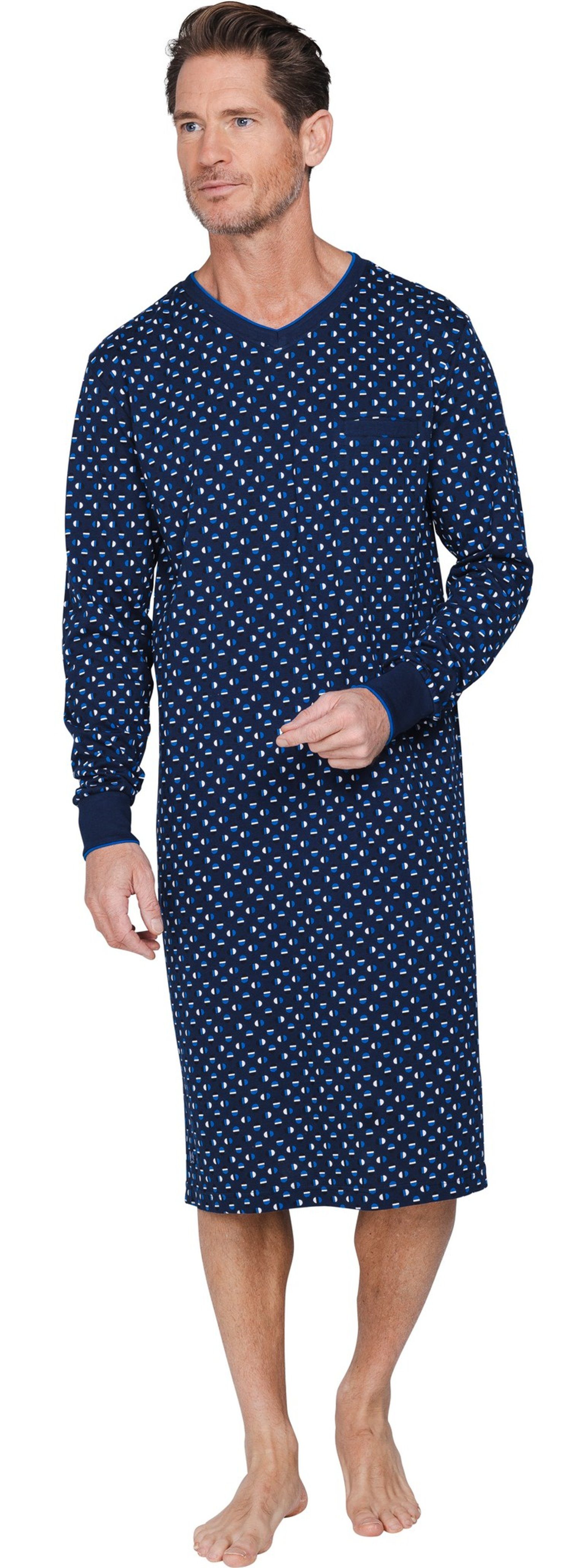 Pastunette Nachthemd Herren Schlafshirt Langarm (1-tlg) Baumwolle