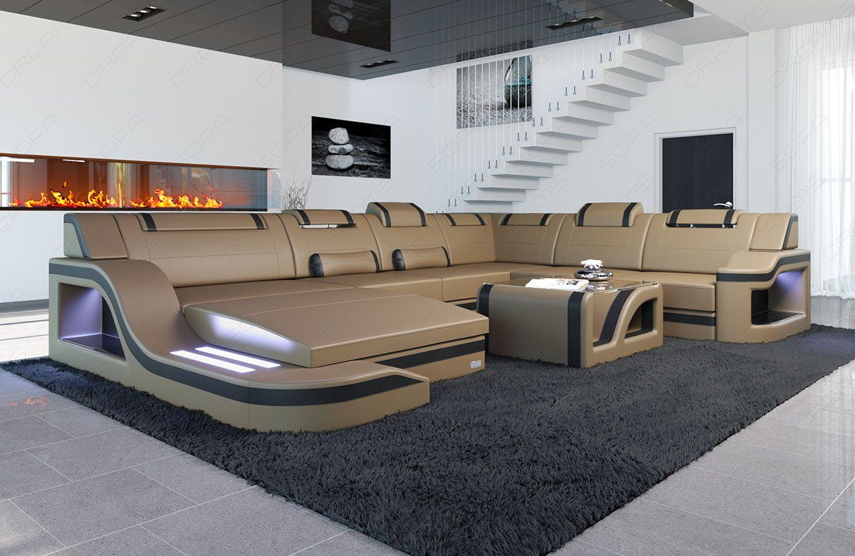 Sofa Dreams Wohnlandschaft XXL Ledersofa Palermo günstig online kaufen