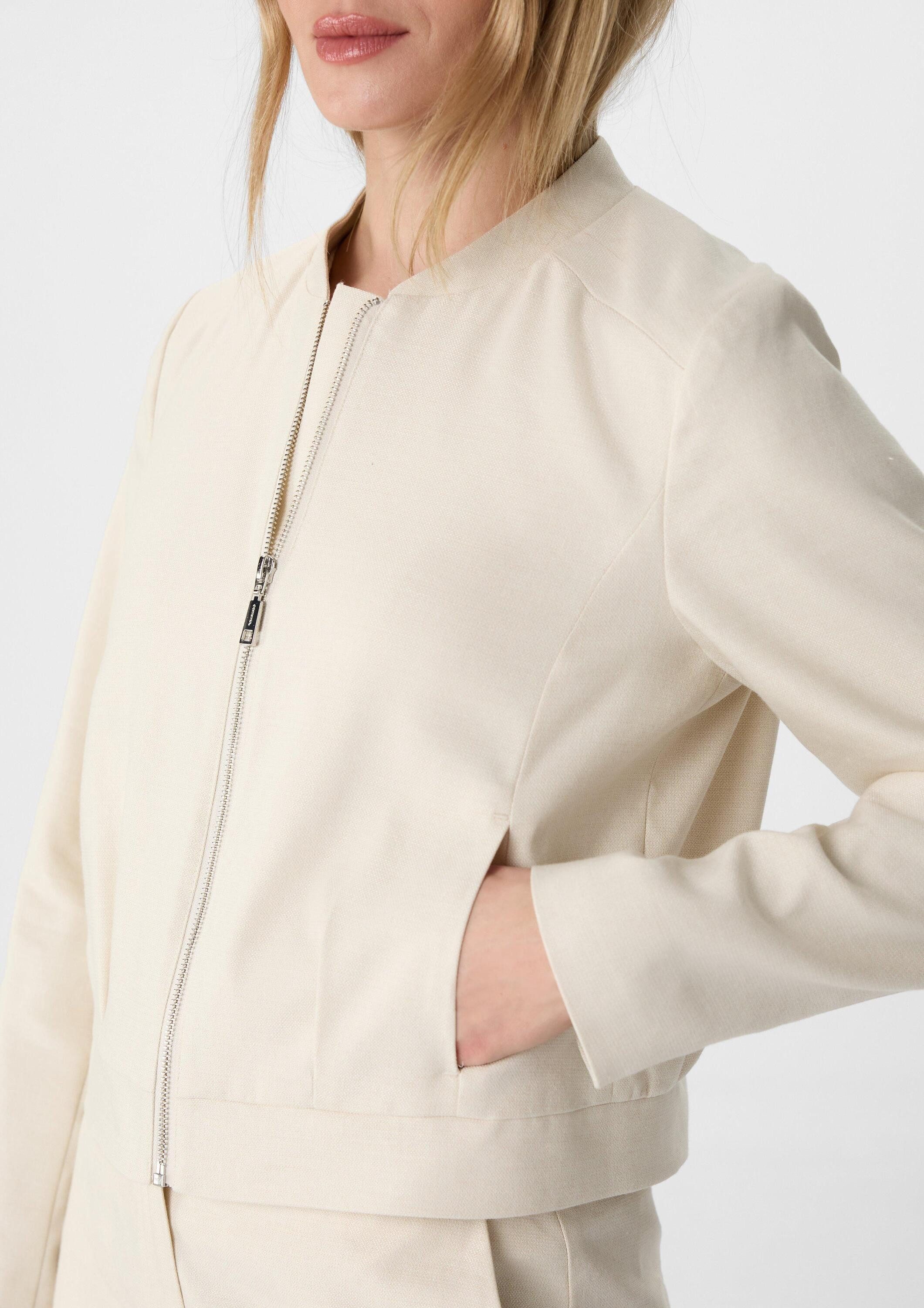 comma Funktionsjacke Indoor-Jacke Leinemix-Jacke im Boxy Fit