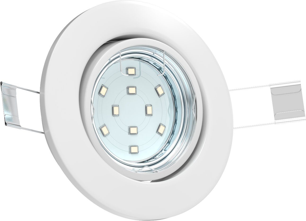 SET schwenkbar LED B.K.Licht weiß wechselbar, Decken-Spot 6er LED Hila, Leuchtmittel GU10 Einbauspot Warmweiß, Einbauleuchte Einbaustrahler