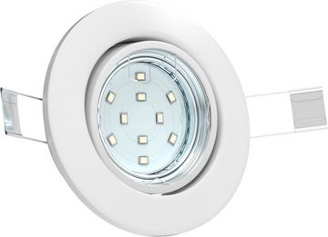 B.K.Licht LED Einbauleuchte Hila, Leuchtmittel wechselbar, Warmweiß, LED Einbaustrahler schwenkbar weiß GU10 Decken-Spot Einbauspot 6er SET