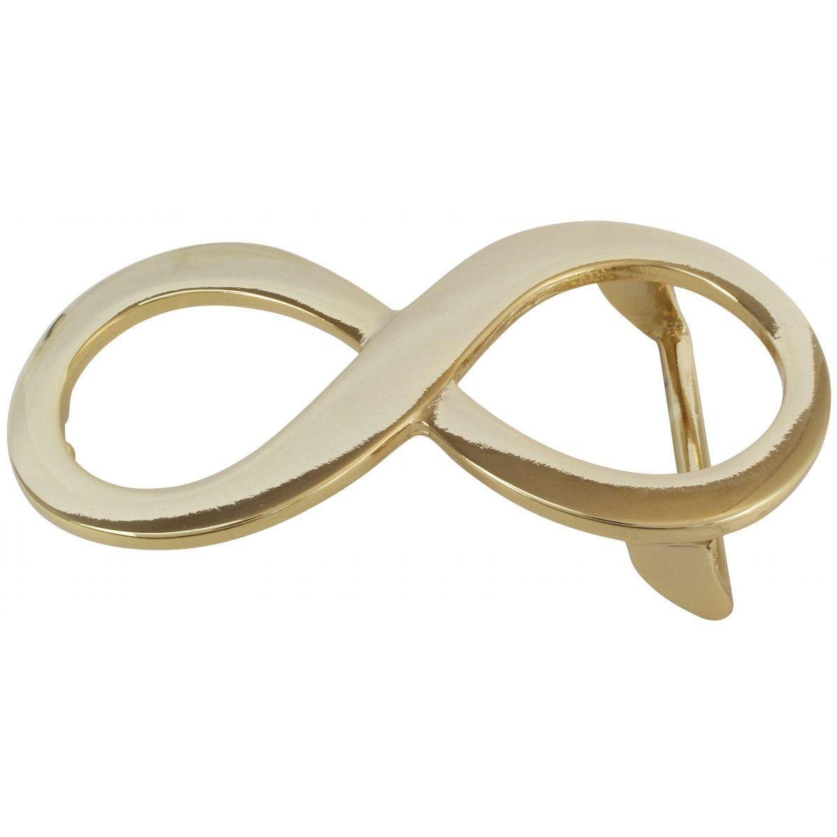 BELTINGER Gürtelschnalle Infinity 4,0 cm - Buckle Wechselschließe Gürtelschließe 40mm - Gürtel Gold Glänzend