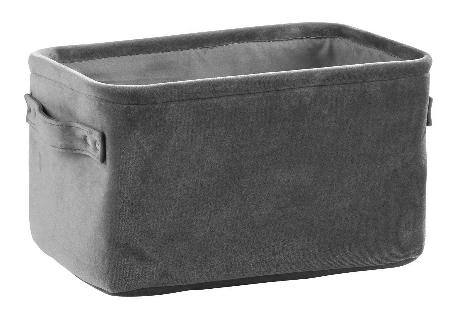 Home4You Aufbewahrungskorb, Grau, Samt, mit Tragegriffen, (1 St), B 30 x H günstig online kaufen