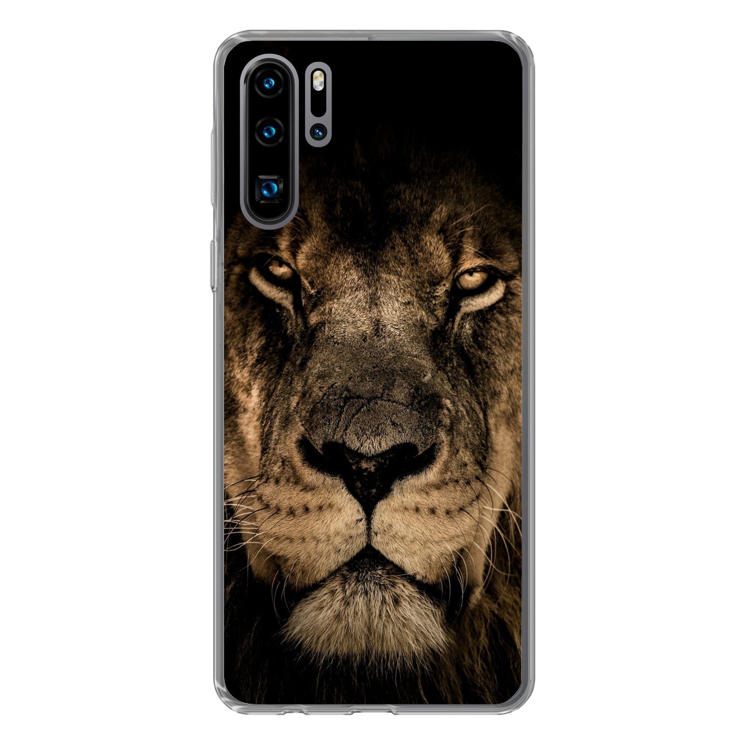 Handyhülle für Huawei P30 Pro Löwe - Tiere - Schwarz - Porträt