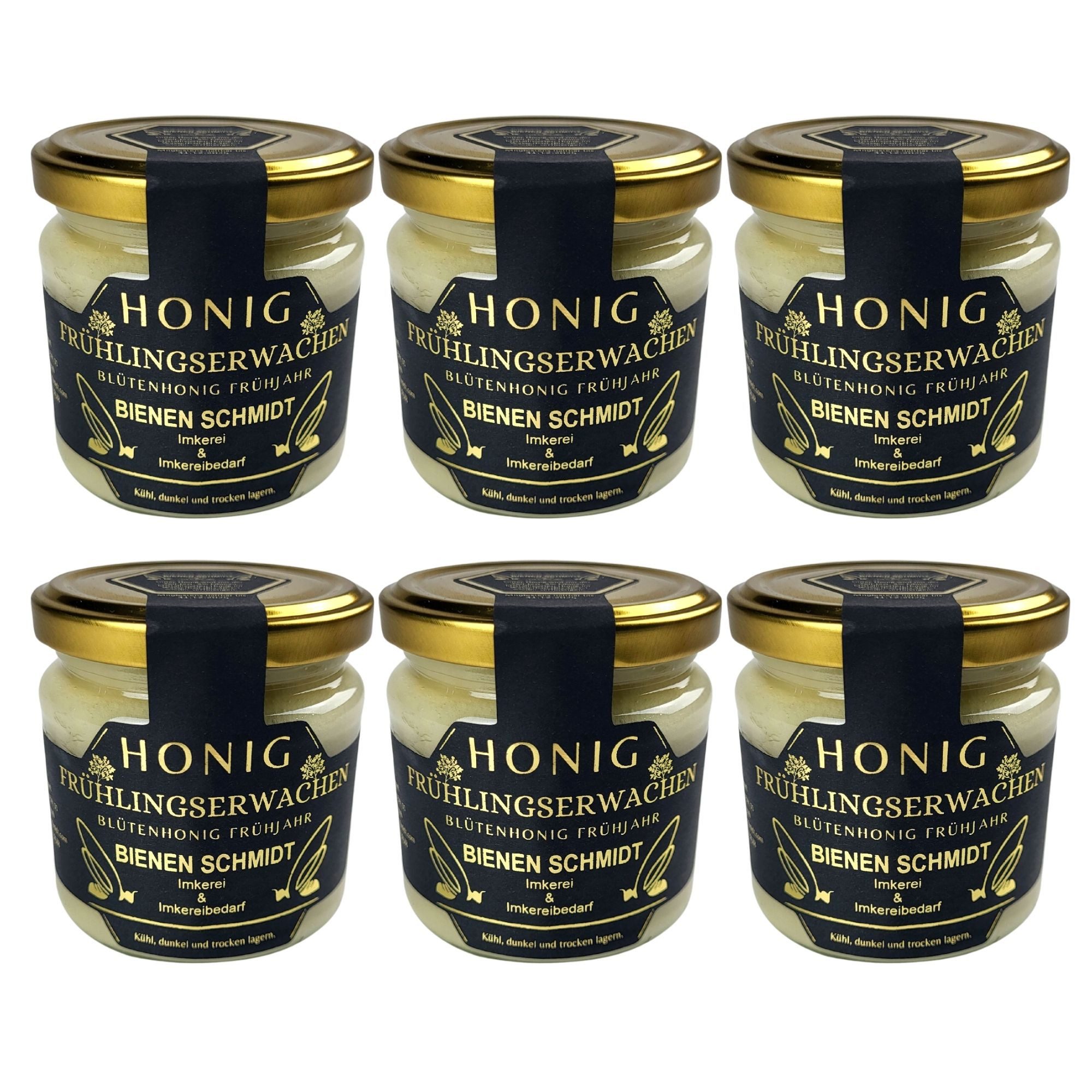 BIENEN SCHMIDT Honig "FRÜHLINGSERWACHEN" 250 g im Glas, 6 x 250 g, (Spar-Set), Frühjahrshonig aus Oberfranken, rein und natürlich, deutscher Honig