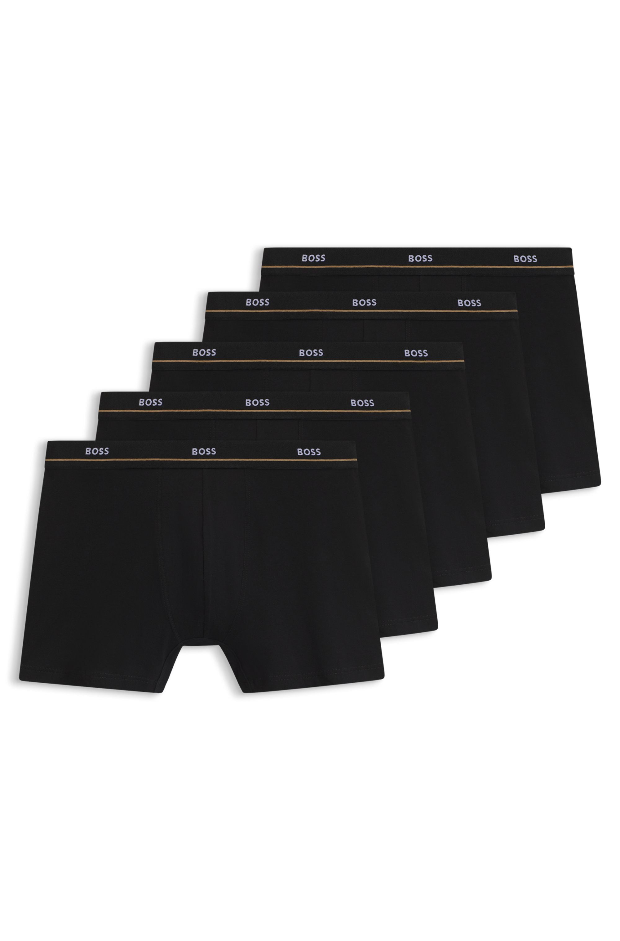 BOSS Boxershorts BoxerBr 5P Essential (5-St) aus Stretch-Baumwolle mit Logo-Bund