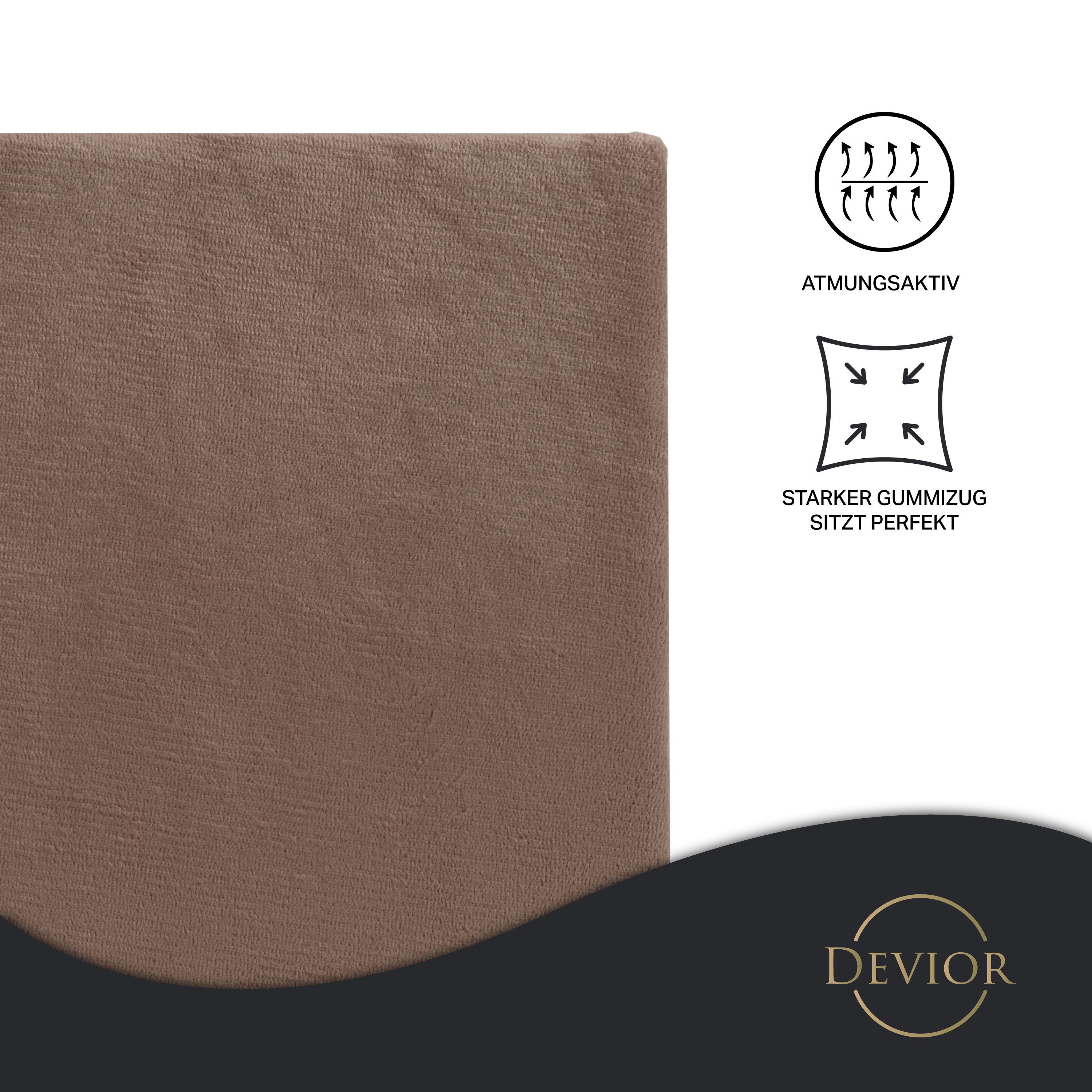 Devior Spannbettlaken aus 100% Nicki-Plüsch mit Cashmere-Touch, 190 g/m² mit Einlaufschutz, Nicki, Gummizug: Rundumgummizug, für Standardmatratzen bis 22cm - Sp – Bild 2 von 5
