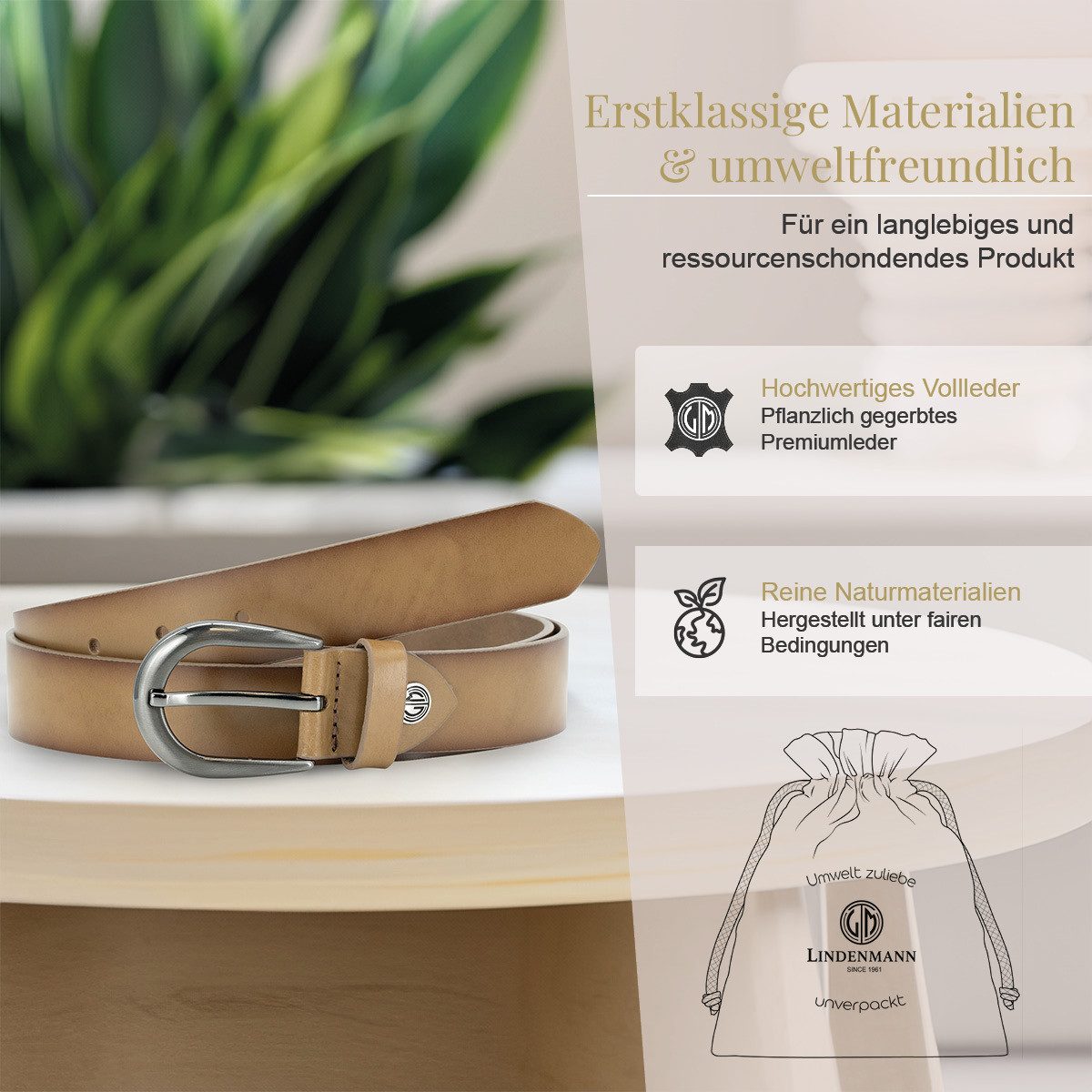 LINDENMANN Ledergürtel