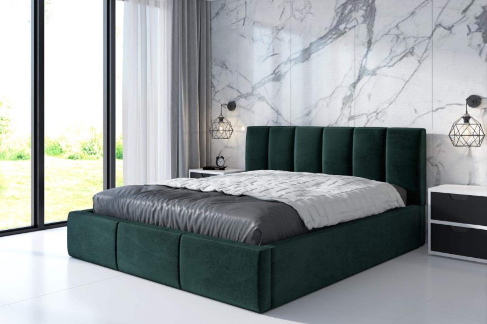 A&J MöbelLand GmbH Polsterbett LISI-OM mit Bettkasten und Lattenrost (TOP ANGEBOT! Inklusive Bettgestell, Große Auswahl an Farben und Größen), Bettkasten und Lattenrost inklusive