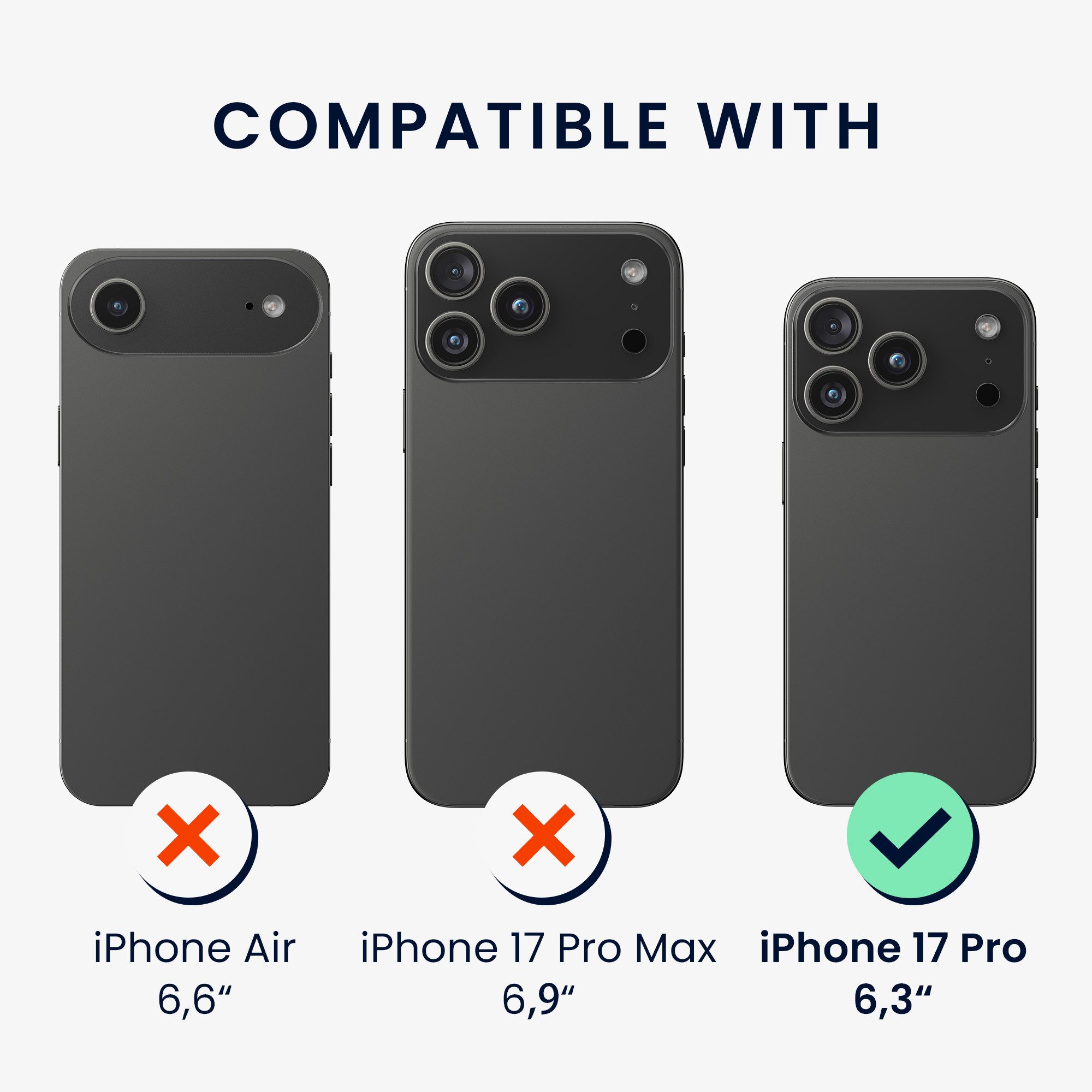 kalibri Smartphone-Hülle Hülle für Apple iPhone 17 Pro Case, Handyhülle mit 2x Glas Schutz Folie - Cover Handyhülle