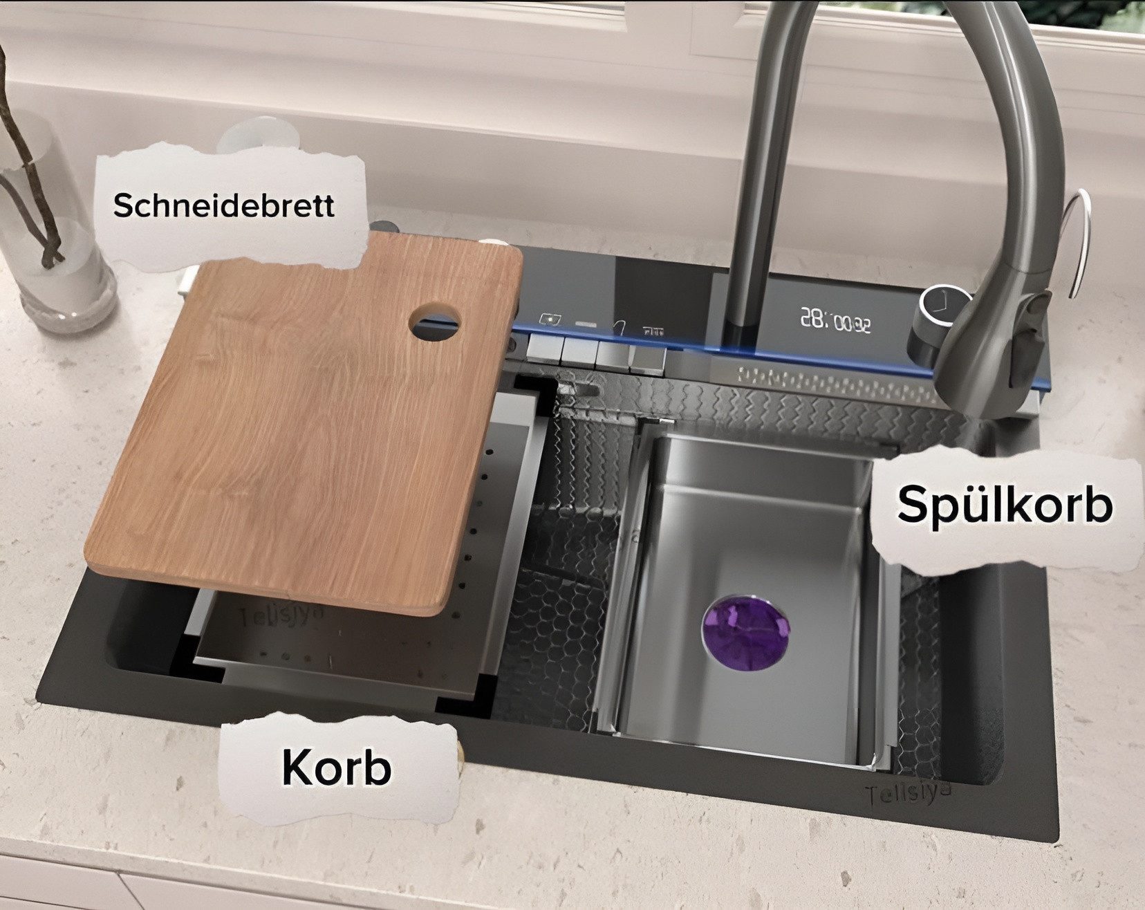 Faizee Home Einbauspüle Nano Wasserfall Geschirrspülbecken