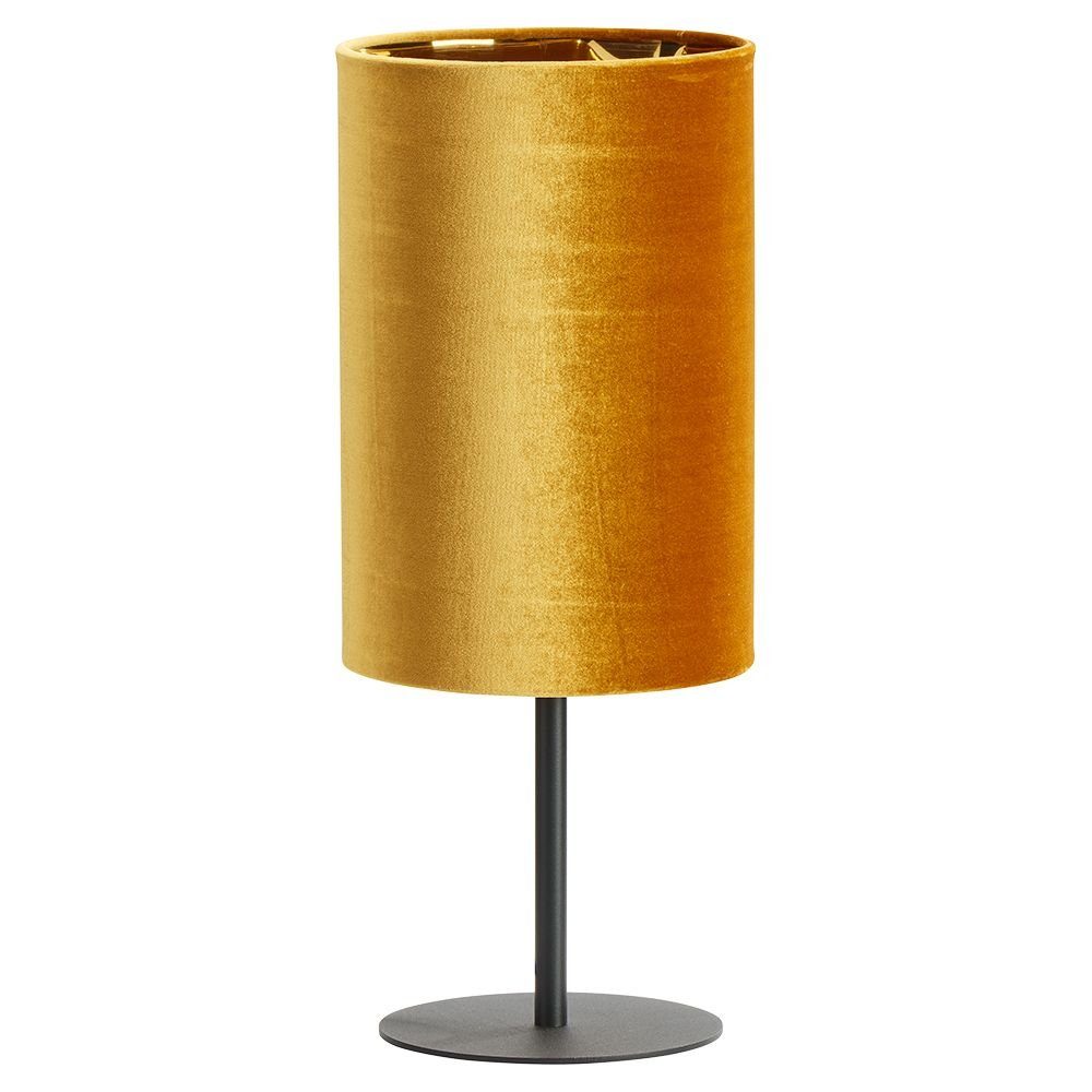 Licht-Erlebnisse Tischleuchte VALASCO, ohne Leuchtmittel, Stoff Schirm Orange Gold 52 cm hoch E27 Nachttisch Wohnzimmer | Tischlampen