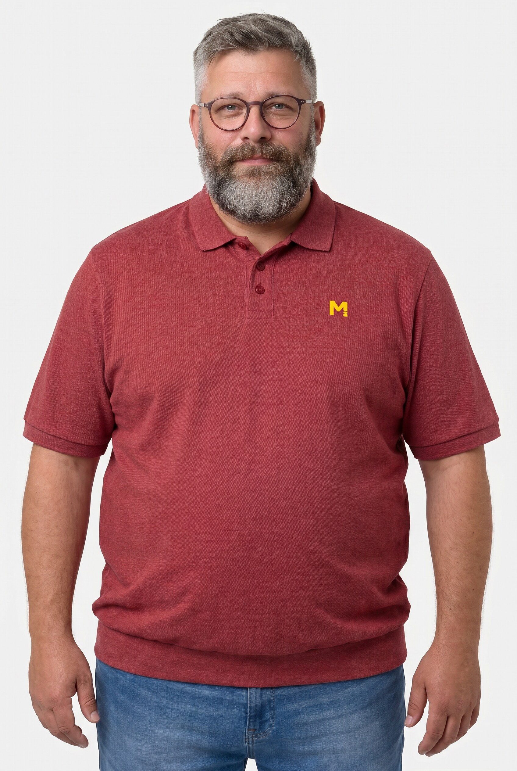 Men Plus Poloshirt Poloshirts 2er-Pack Bauchfit Basic Piqué Halbarm