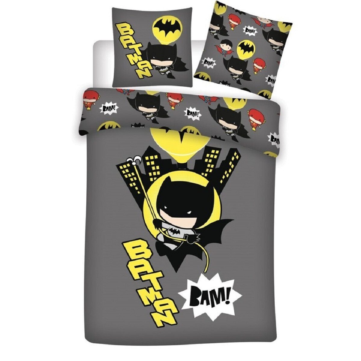 Batman Bettwäsche Set 140x200 cm Bettbezug und 63x63 cm Kissenbezug, Microf günstig online kaufen