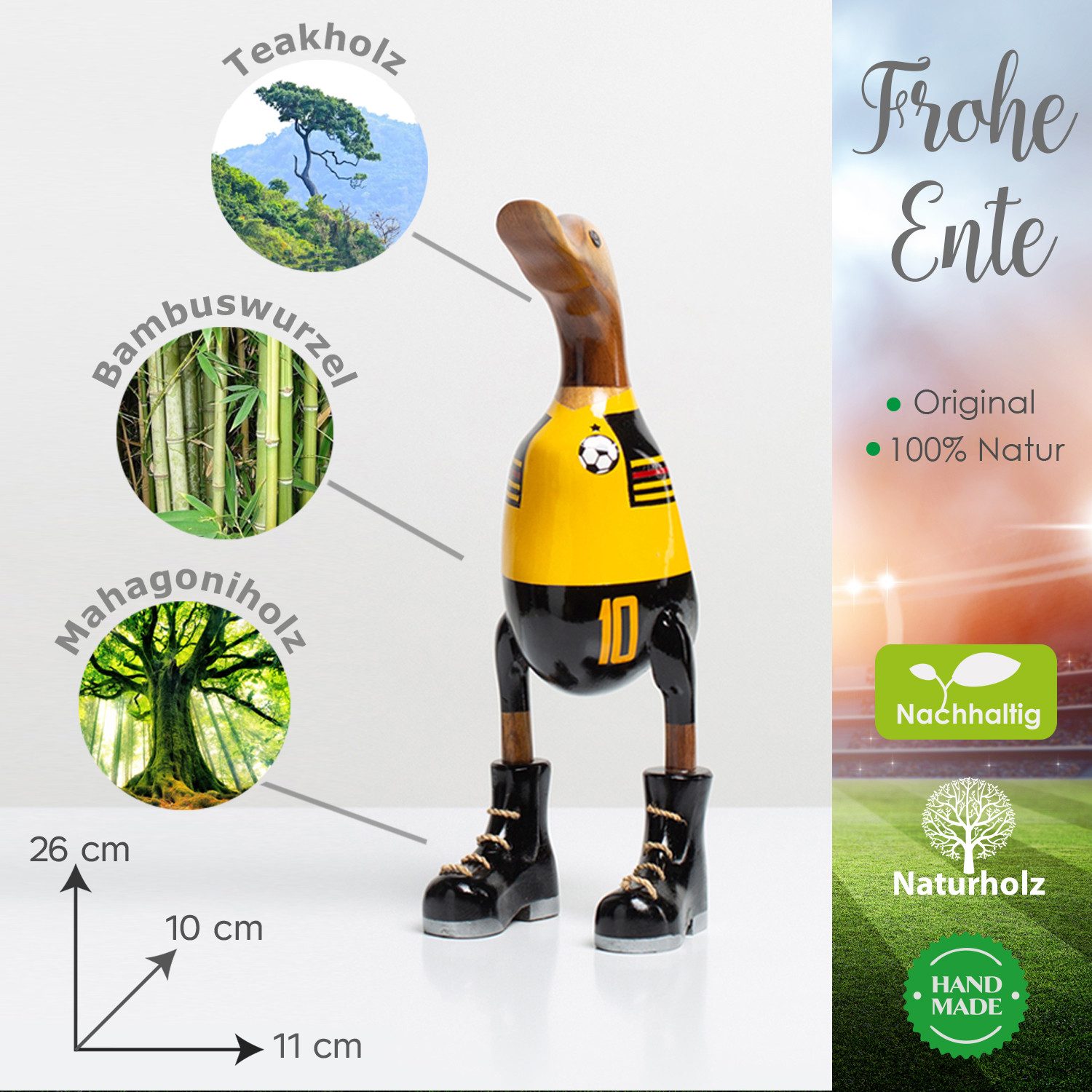 Rikmani Dekofigur Holzfigur Ente Stiefel - günstig online kaufen