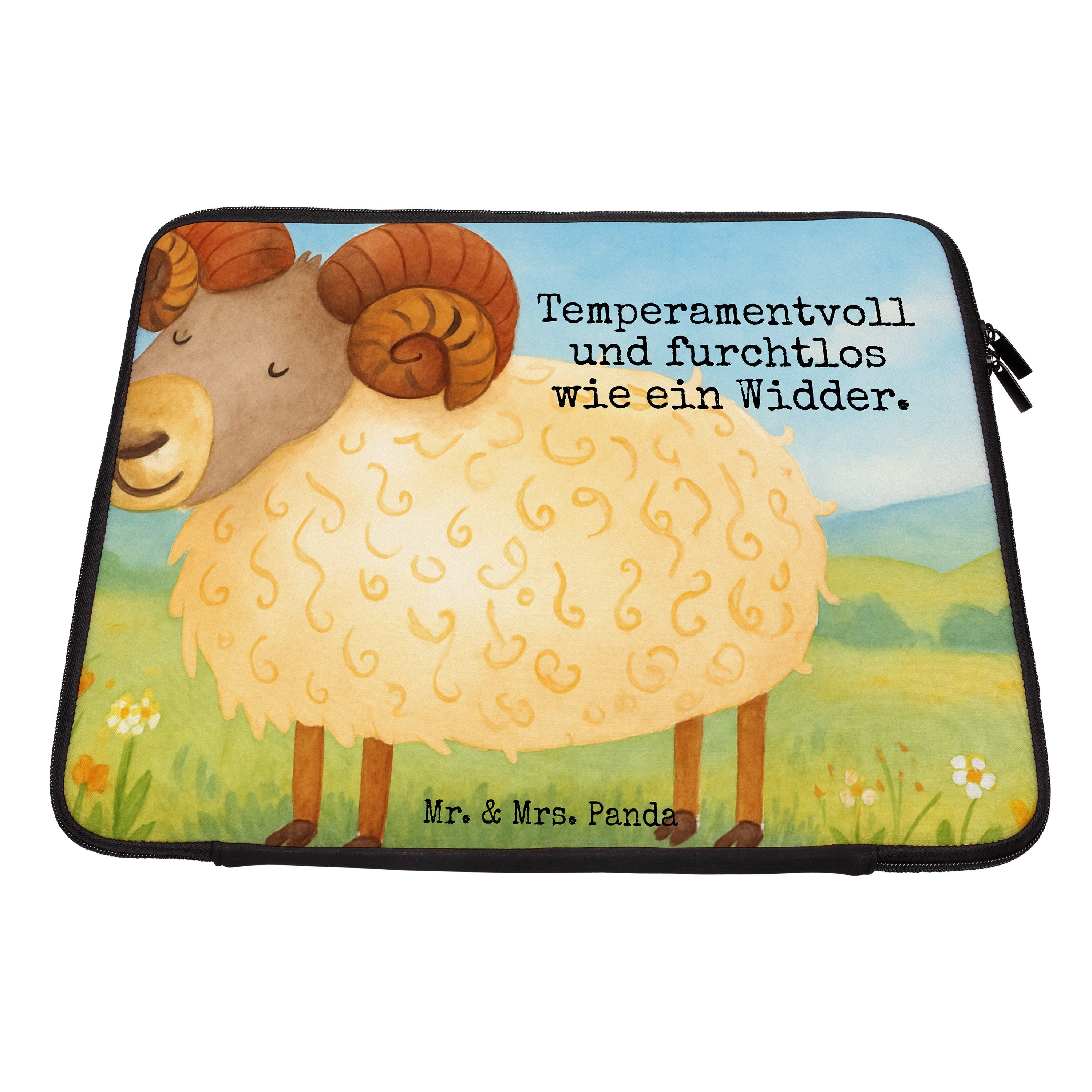 Mr. & Mrs. Panda Laptop-Hülle Sternzeichen Widder Design, Laptop Tasche 15" 40 x 29,5 cm, Weiß, Boc, Notebook-Sleeve Tasche Laptop Laptop Tasche