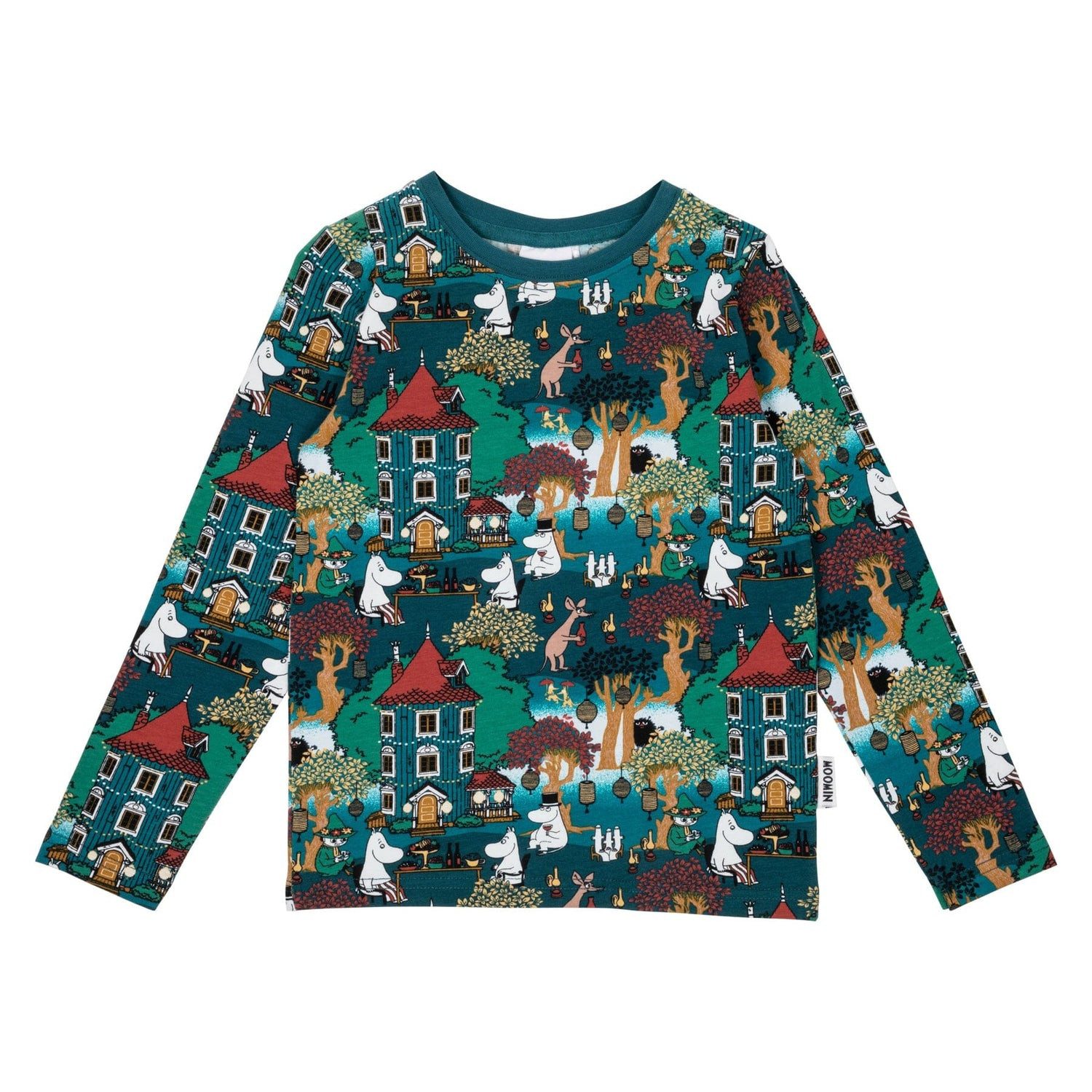 Langarmshirt MOOMIN Kinder Longsleeve „Festivity“ Blau – © Moomin Characters
