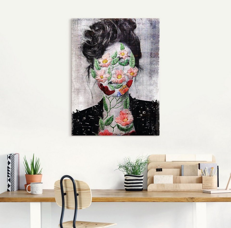 Artland Wandbild Flower Face, Portrait (1 St), als Alubild, Leinwandbild,  Wandaufkleber oder Poster in versch. Größen