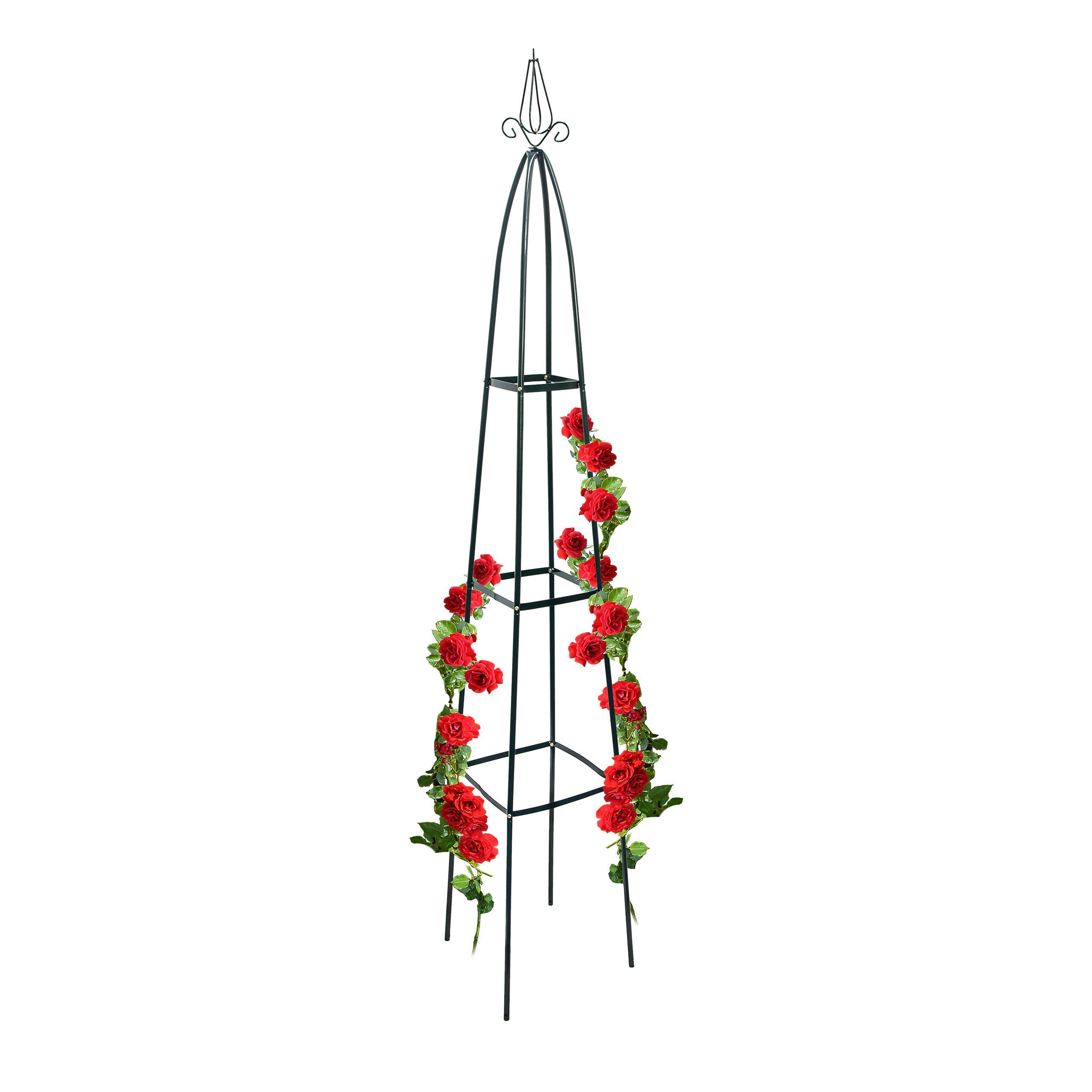 relaxdays Rankhilfe 4x Garten Rankturm Metall ca 190cm spitz, 1 St