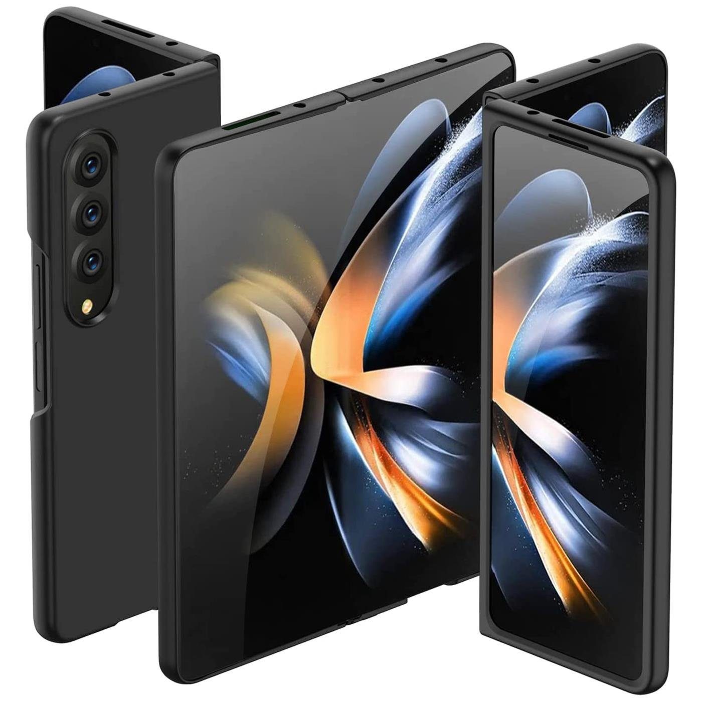 CoolGadget Handyhülle Black Series Handy Hülle für Samsung Galaxy Z Fold 4 7,6 Zoll, Edle Silikon Schlicht Robust Schutzhülle für Galaxy Z Fold 4 5G Hülle