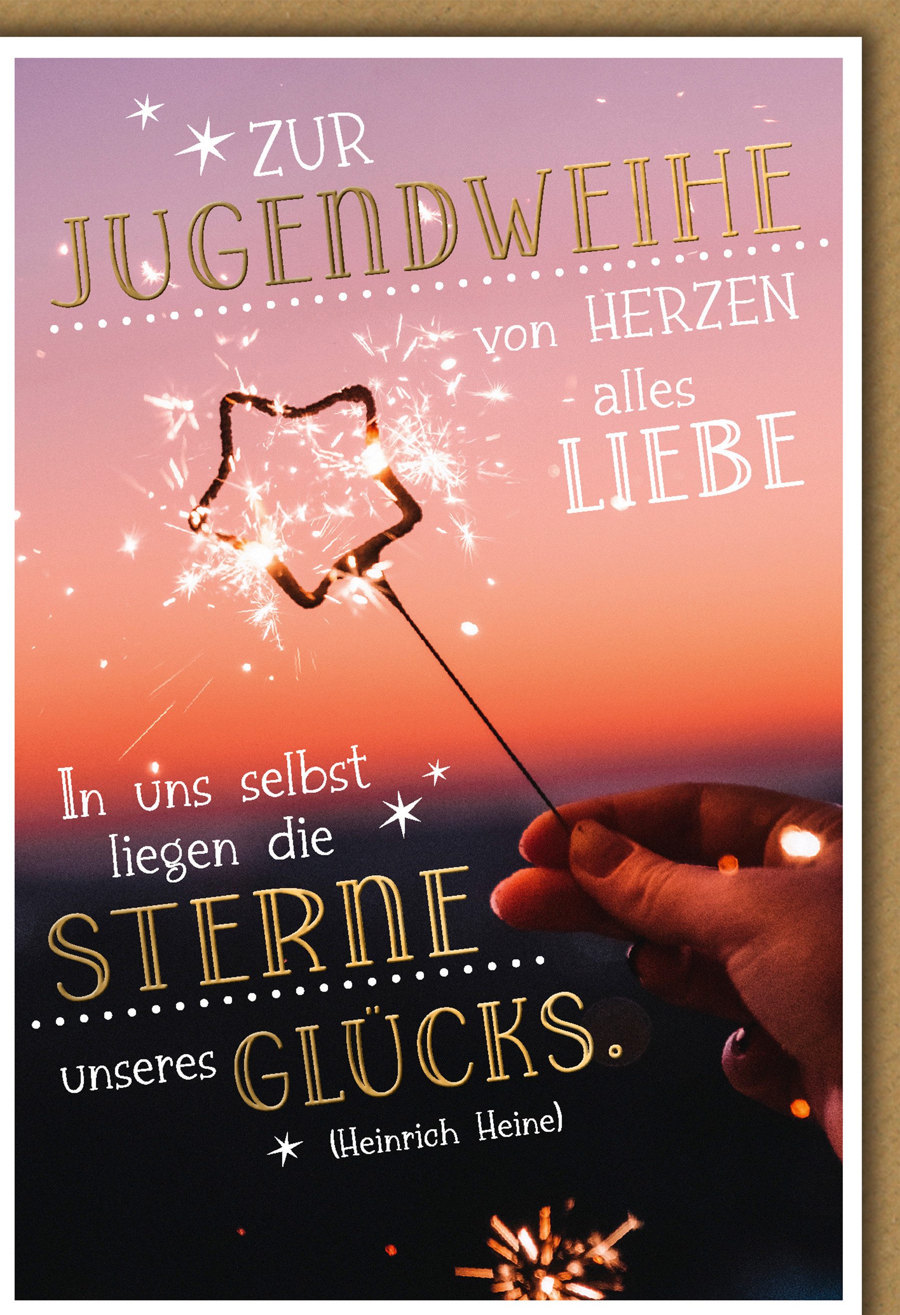Verlag Dominique Grußkarten Jugendweihe - Karte mit Umschlag - Wunderkerze