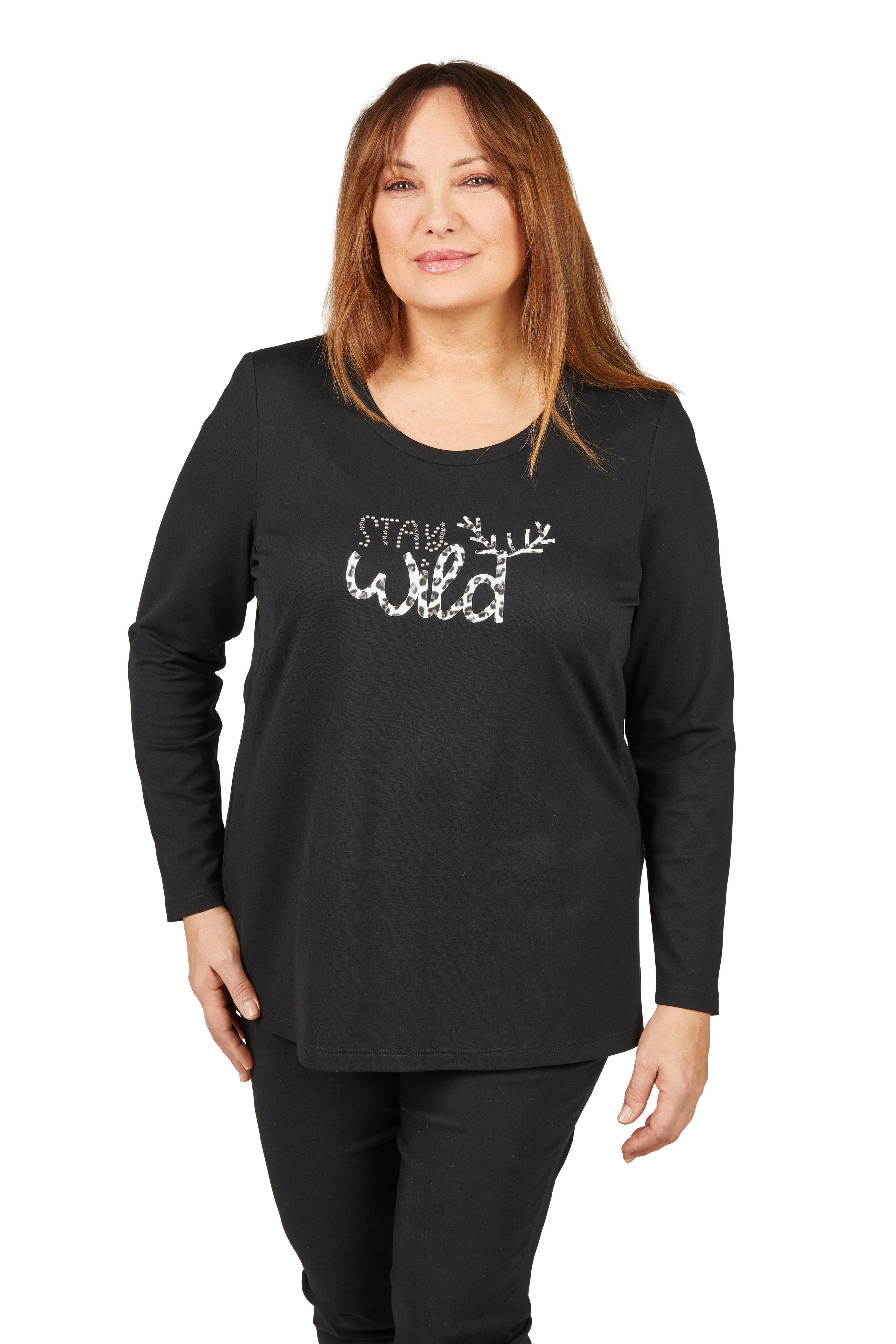 Mona Lisa Langarmshirt Große Größen Shirt mit tollem Motiv