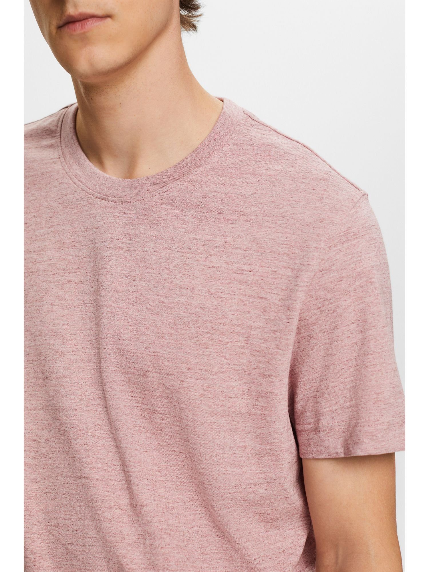 Rundhals-T-Shirt, T-Shirt PINK (1-tlg) Esprit % OLD Baumwolle 100