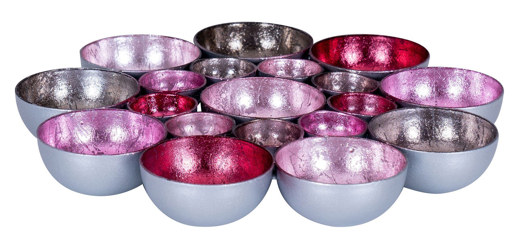 Levandeo® Teelichthalter, Teelichtschale 20x20cm Metall Pastell Pink Rosa  Schale Teelichthalter Kerzenhalter online kaufen | OTTO