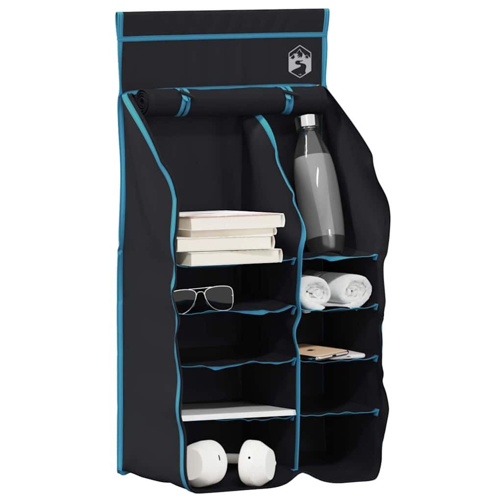vidaXL Kofferorganizer Hängender Zeltorganizer mit 10 Taschen mit Speicher Schwarz (1-tlg)