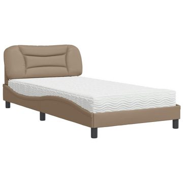 vidaXL Bett Bett mit Matratze Cappuccino-Braun 100x200 cm Kunstleder