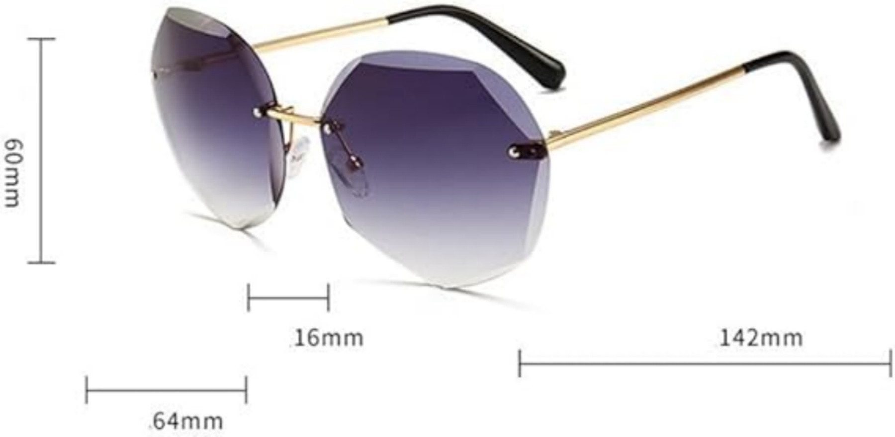 VEKROBOT Sonnenbrille Damen Sonnenbrille Retro Verlaufstönung. Ideal für Outdoor Reisen (Packung, 1-St., Schmeichelhafte Sonnenbrille für zierliche Gesichtsform) Vielseitige unregelmäßige Sonnenbrille