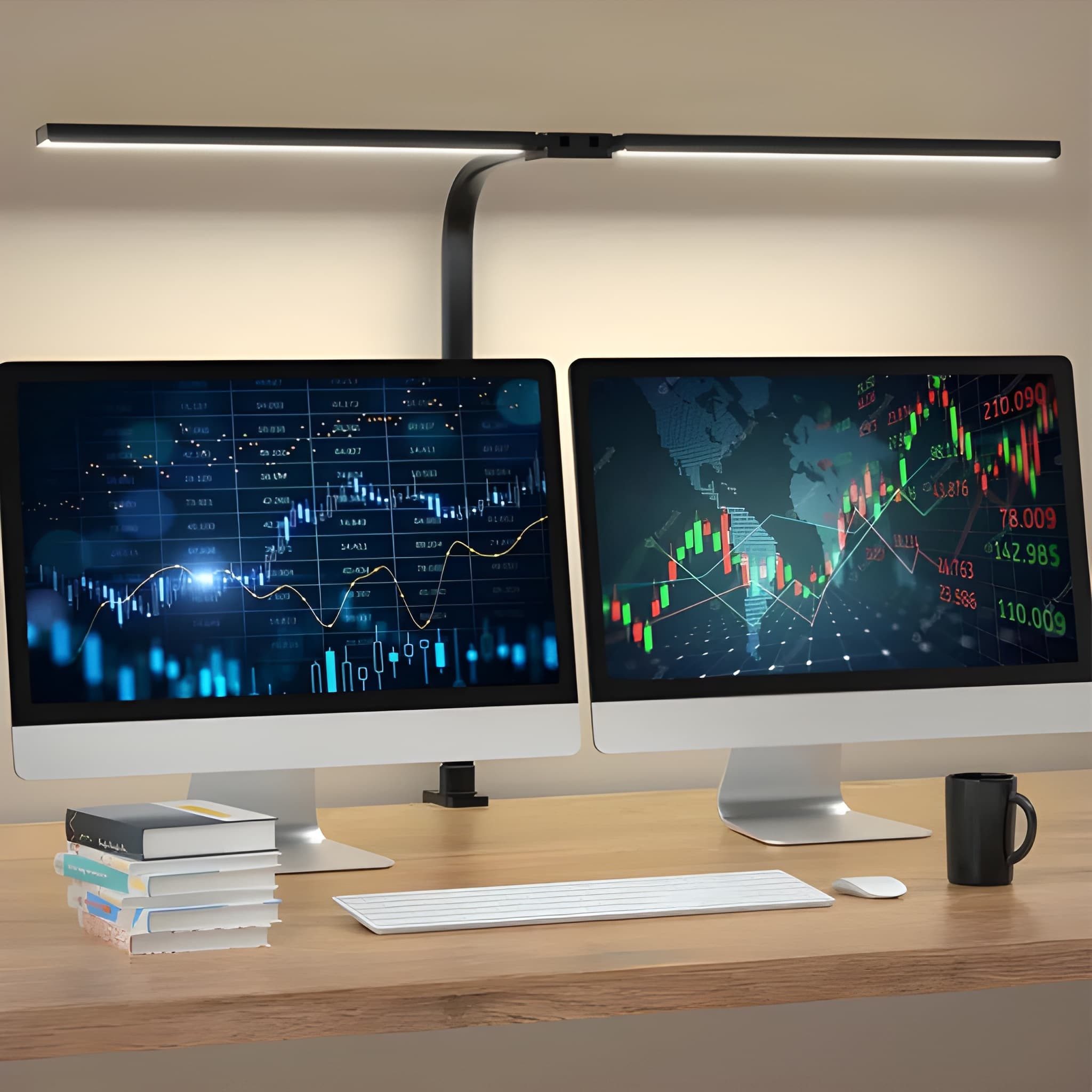 Athlix LED Schreibtischlampe Doppelkopf-Schreibtischlampe mit Clip, Tischla günstig online kaufen