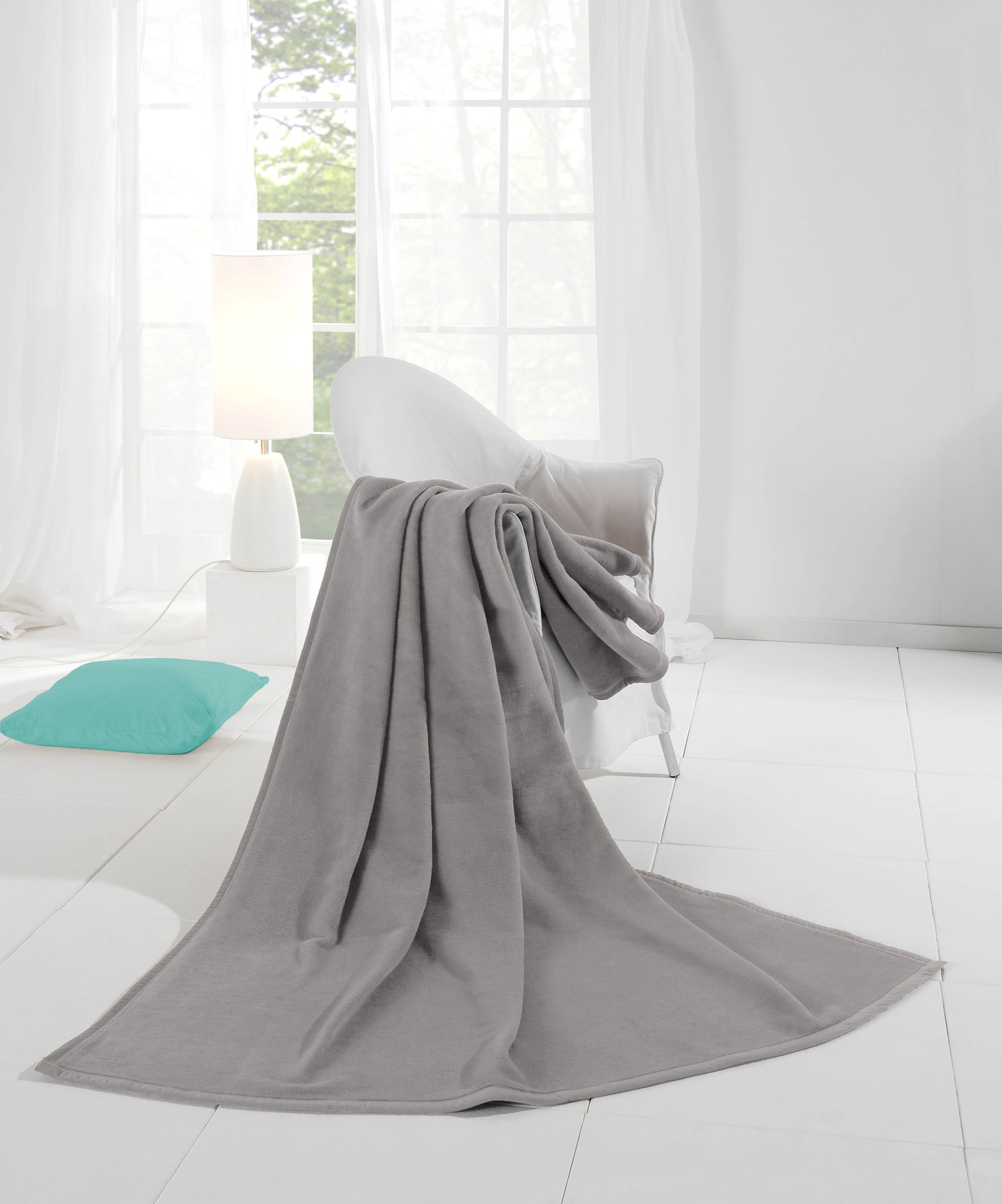 Wohndecke Cotton Home, Biederlack, im Uni günstig online kaufen