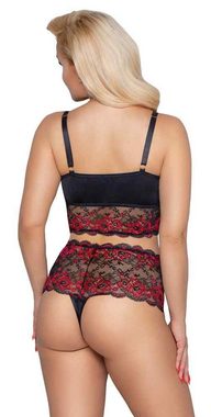 Cottelli Collection Set: Bügelloser BH BH und Slip schwarz/rot 4XL