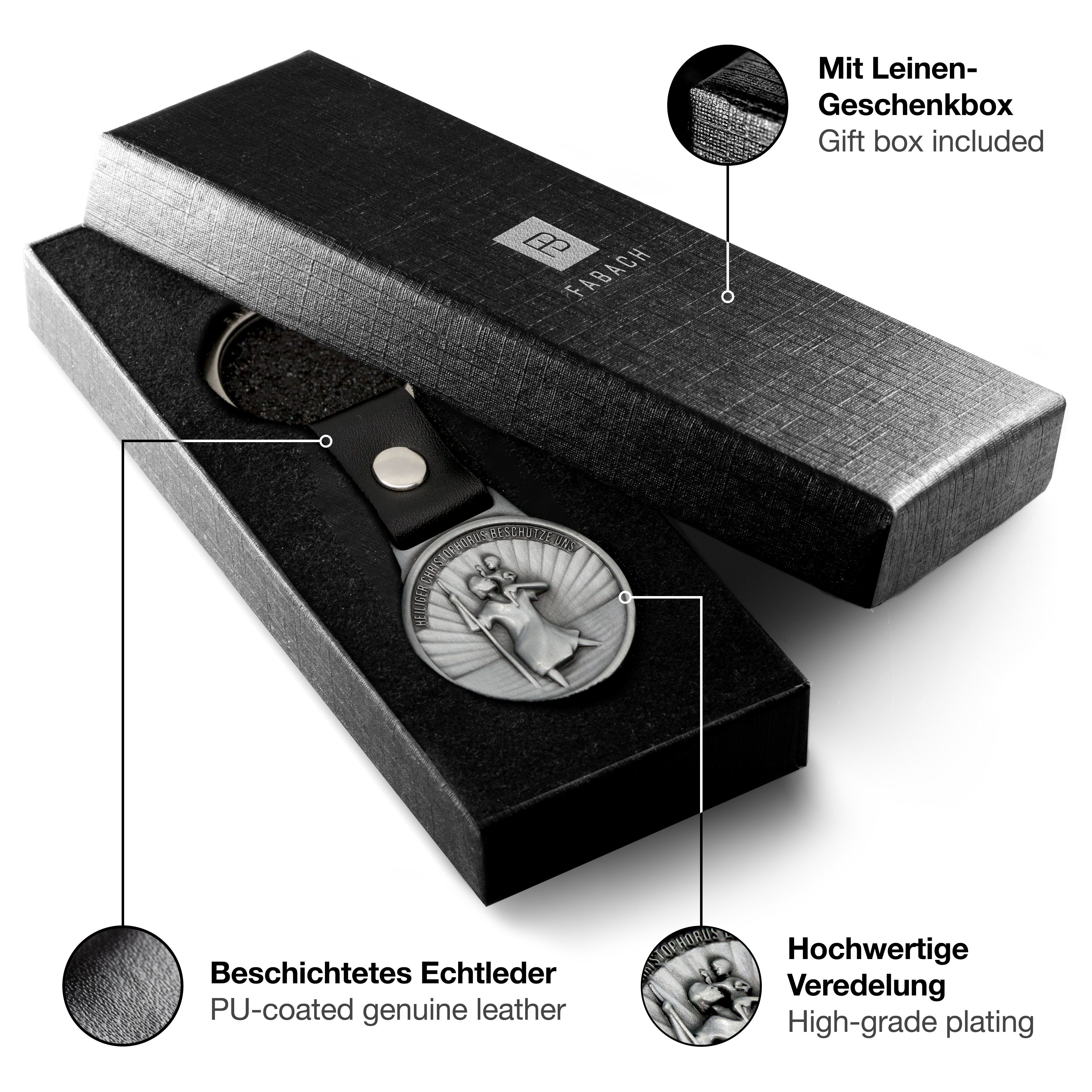 FABACH Schlüsselanhänger Christophorus am Lederband - Schutzpatron für Auto günstig online kaufen