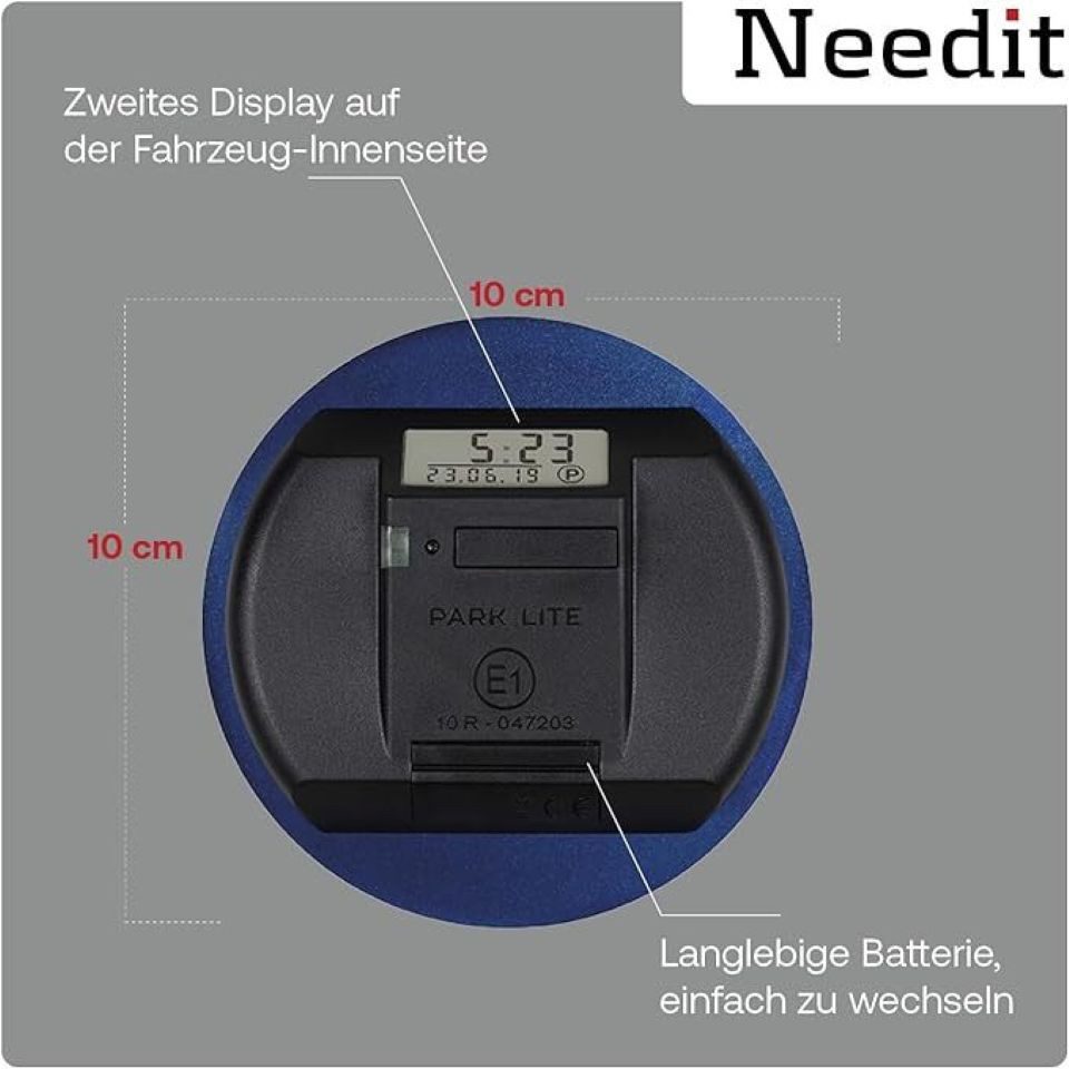 NeedIt elektronische Parkscheibe Park Lite One Blau