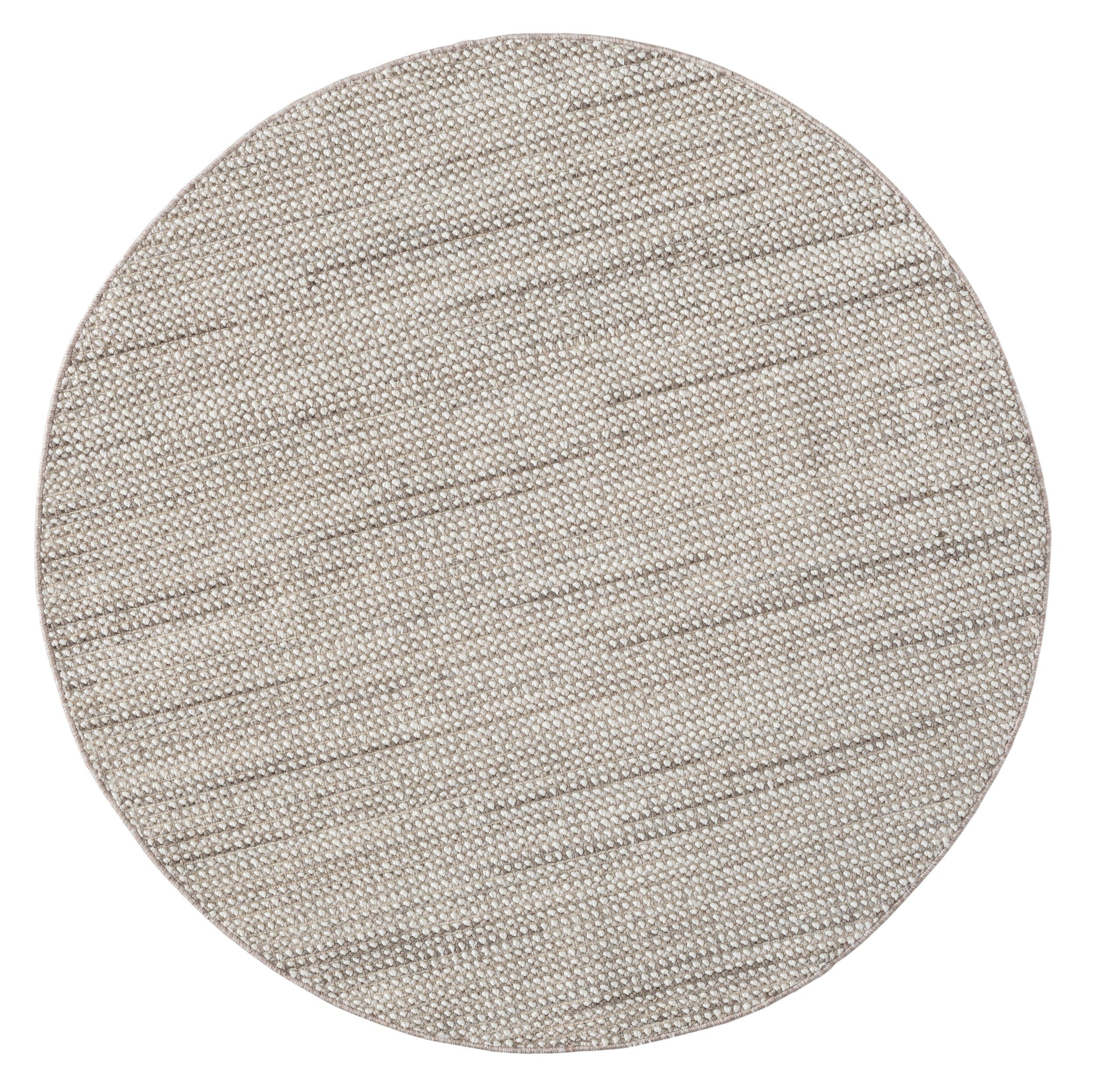 LebensWohnArt Teppich Teppich "Eva" rund weiß 120 x 120 cm, Höhe: 0.7 mm