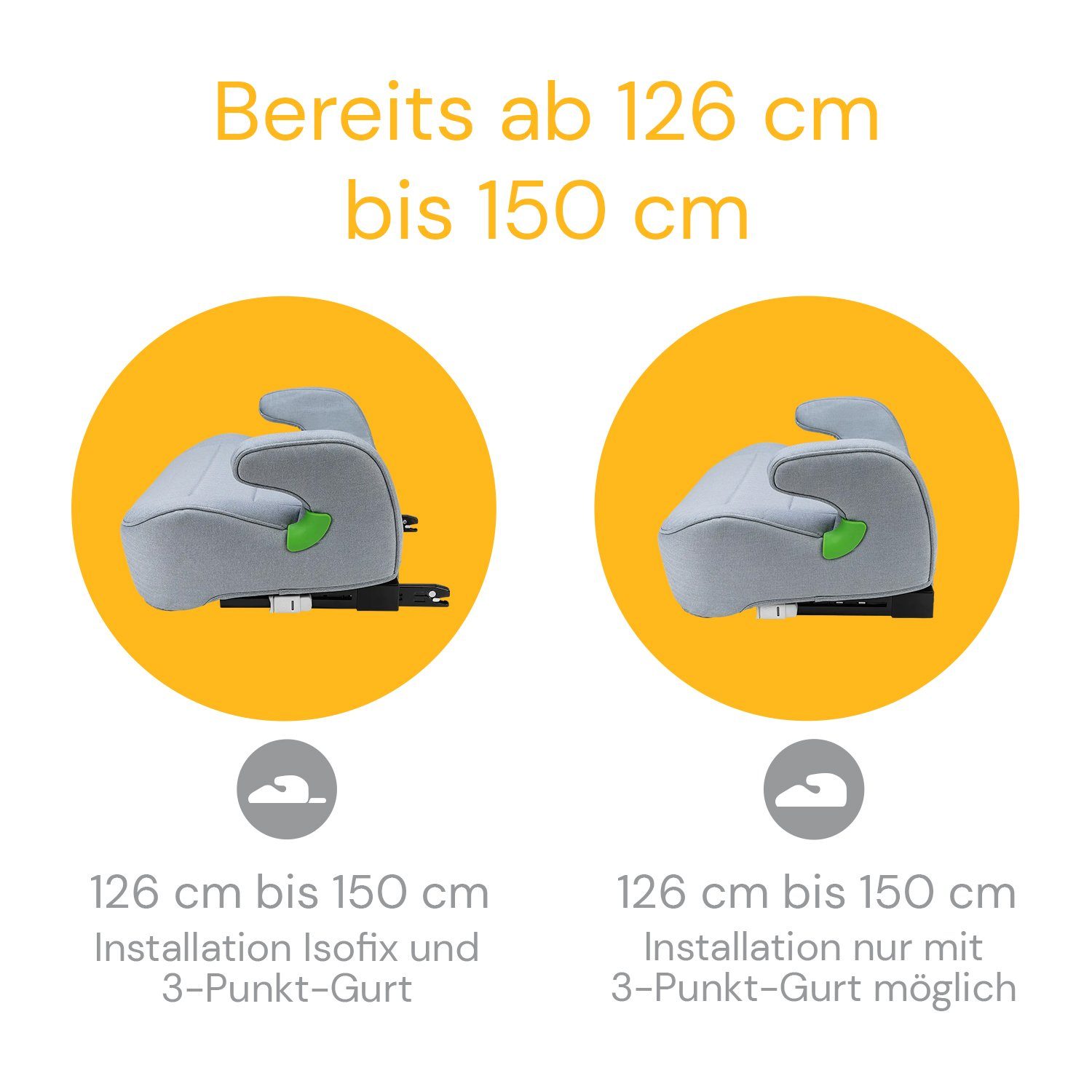 Osann Kindersitzerhöhung Junior Isofix i-Size, ab: 7 Jahren, bis: 12 Jahre, ab: 126 cm, bis: 150 cm, Sitzerhöhung Auto Kinder mit Isofix ab 126cm, Sitzschale, Booster