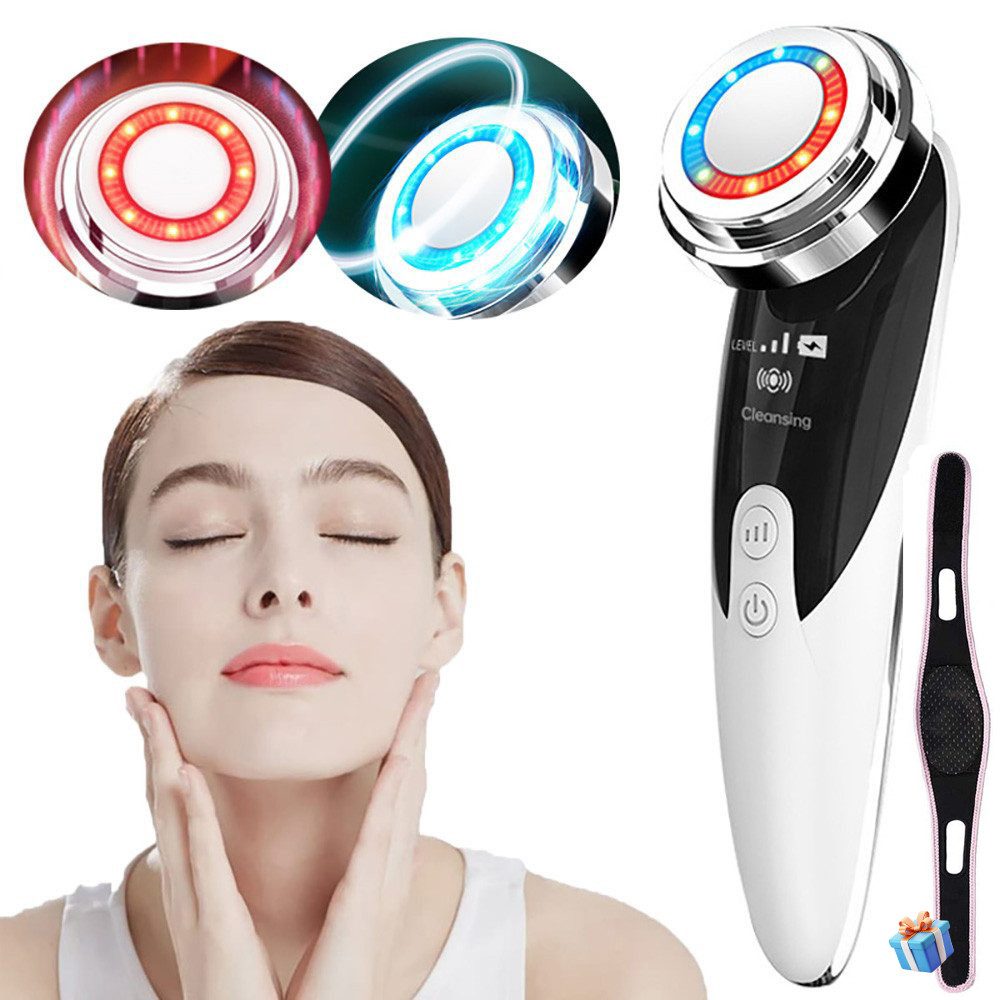 Gesichtsmassagegerät Ultraschall-Gesichtsreinigungsgerät mit EMS & Ionenfunktion