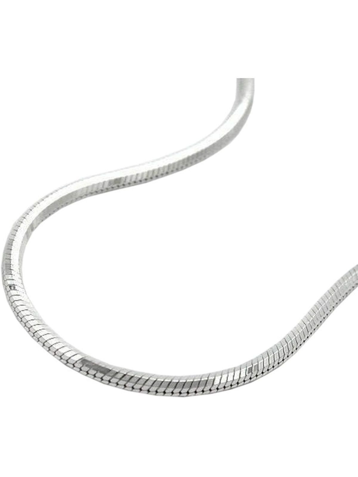 Gallay Schlangenkette 1,3mm Schlangenkette fünfkantig diamantiert Silber 925 42cm (1-tlg)