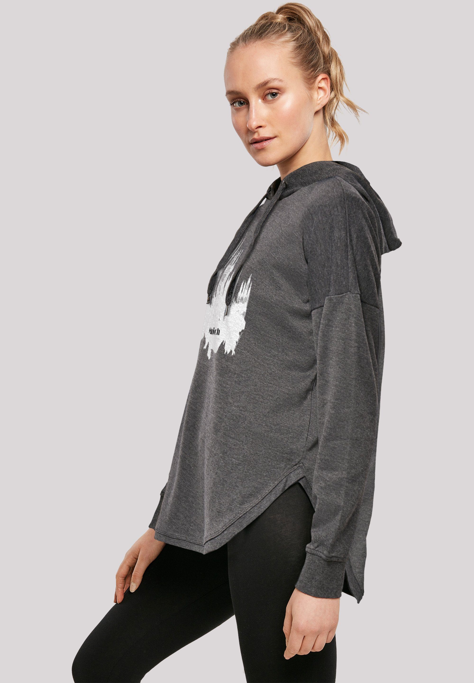 Cities Print - F4NT4STIC Munich skyline charcoal Kapuzenpullover Collection